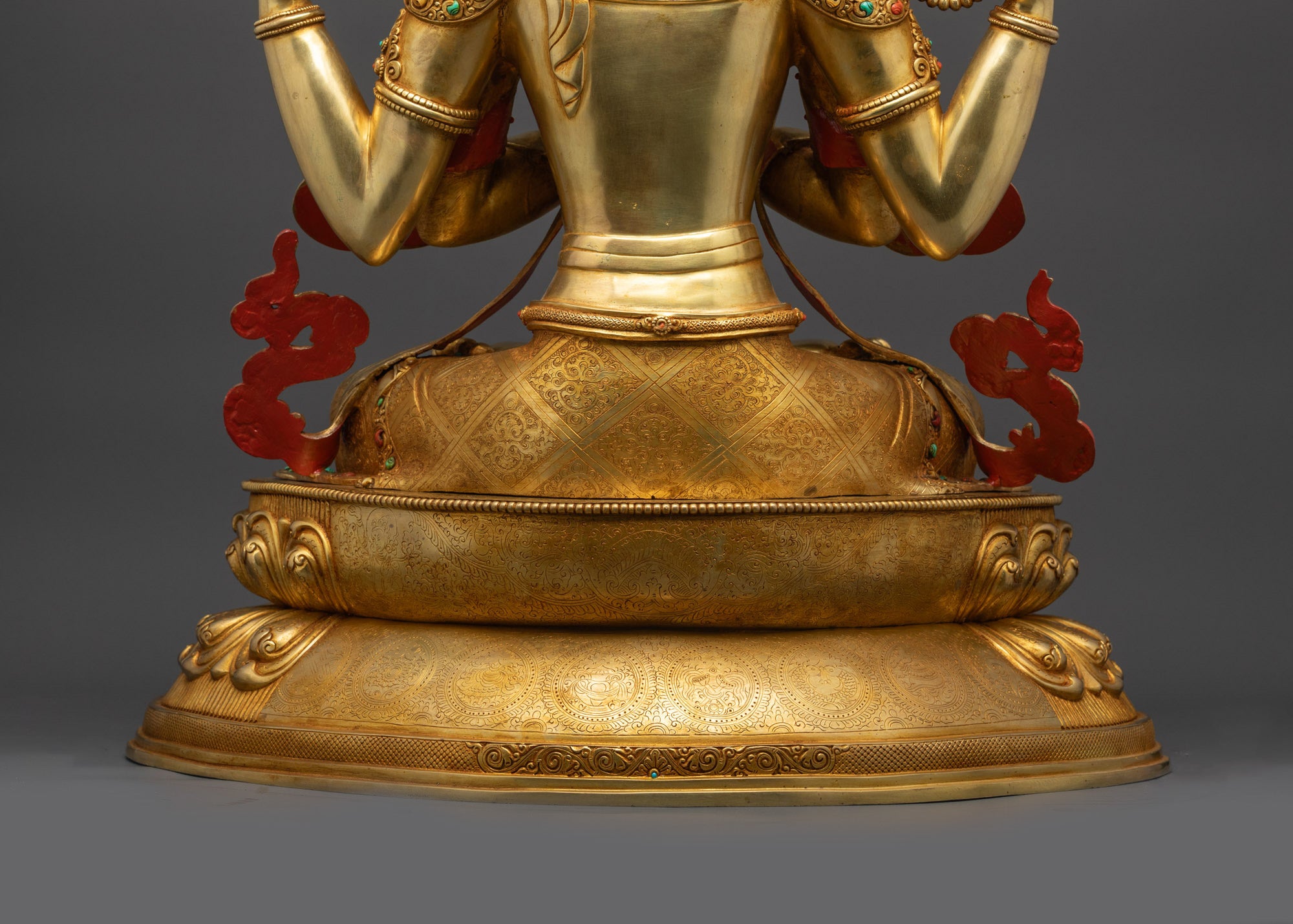 Traditional Chenrezig Statue | Gold Fire-Gilded Tibetan Buddhist Art