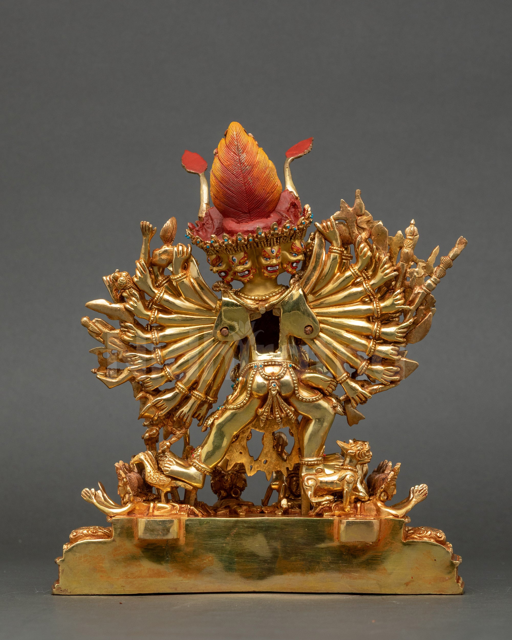Handcrafted Yamantaka with Consort Statue | Buddhist Tantra Art