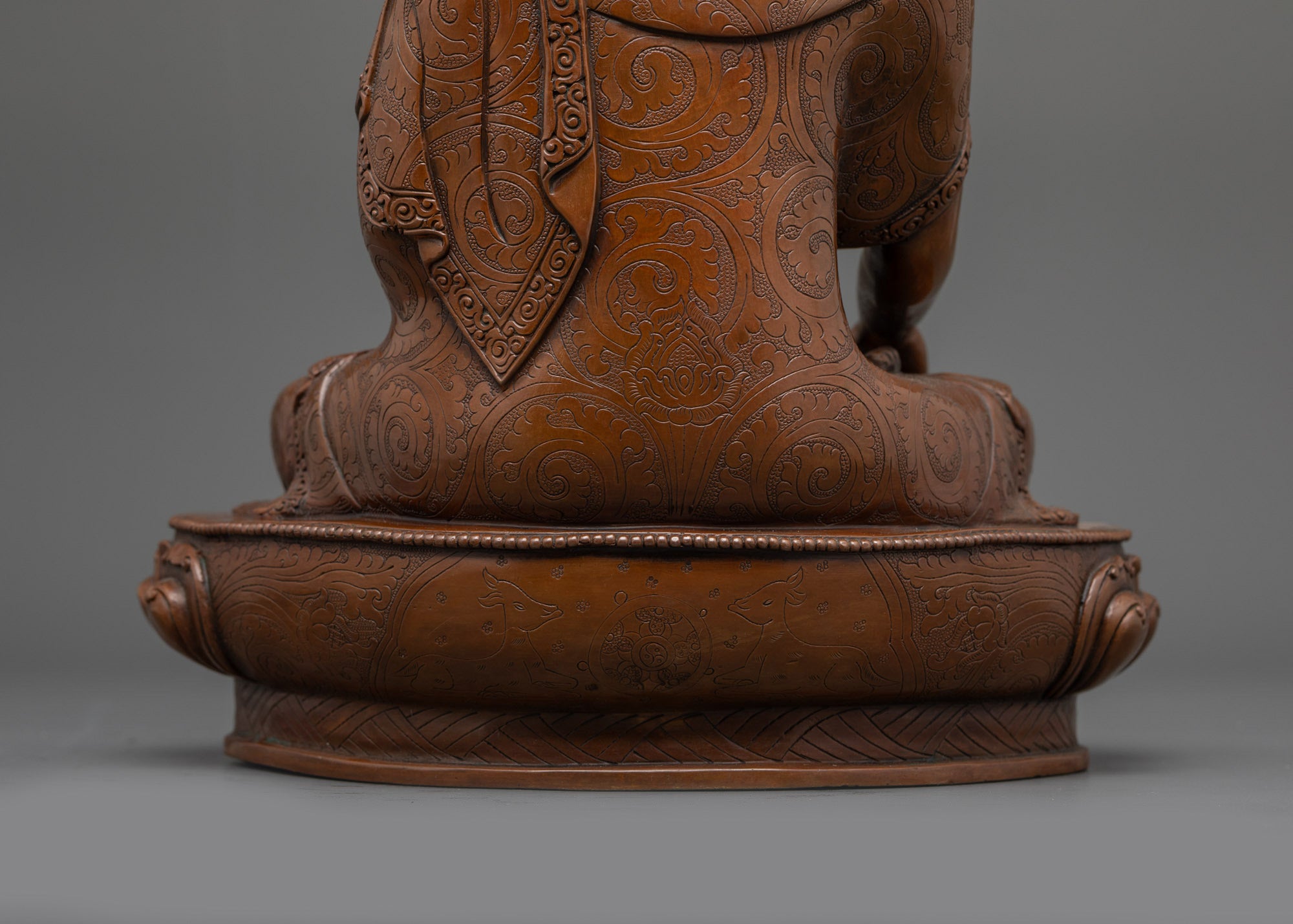 Tibetan Shakyamuni Buddha Statue – Oxidized Copper with Gold Face