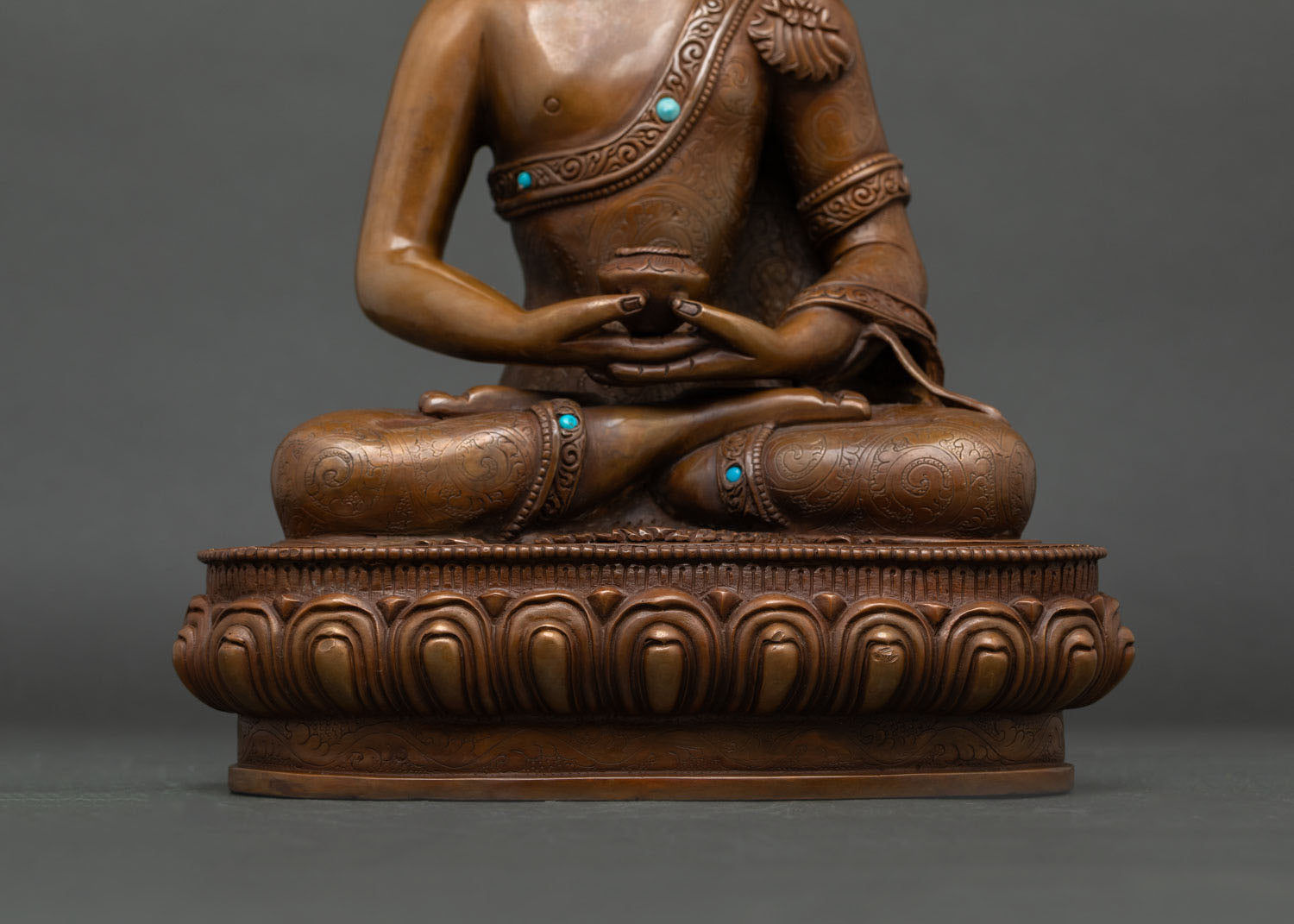 Amitabha Buddha Statue – Oxidized Copper Artwork