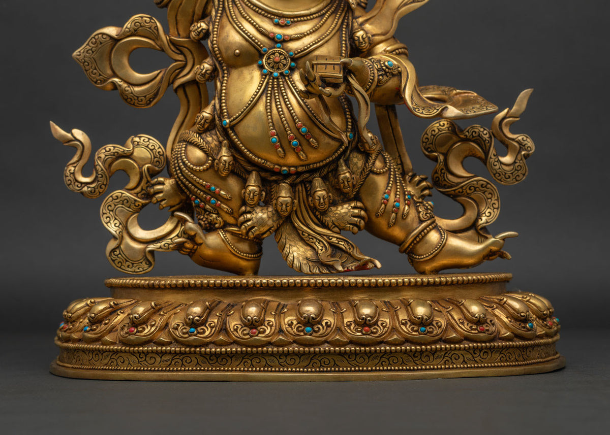 Black Manjushri Copper Statue – Buddhist Altar Artwork from Nepal