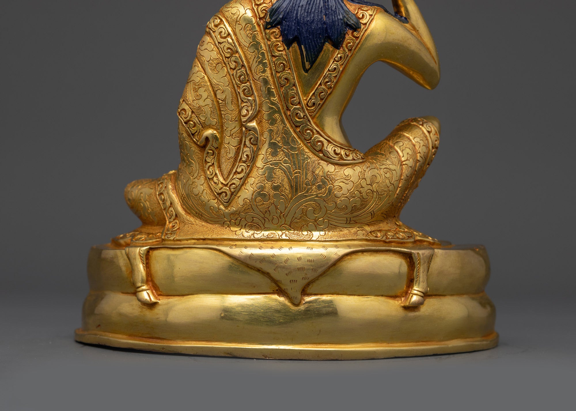 Milarepa Statue | Gold Fire-Gilded Tibetan Sage for Spiritual Spaces