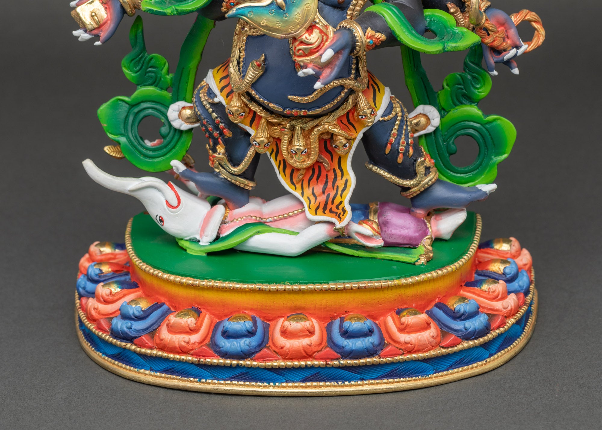 Vibrant Gonpo Chagdrugpa Statue | Fierce Guardian of the Dharma