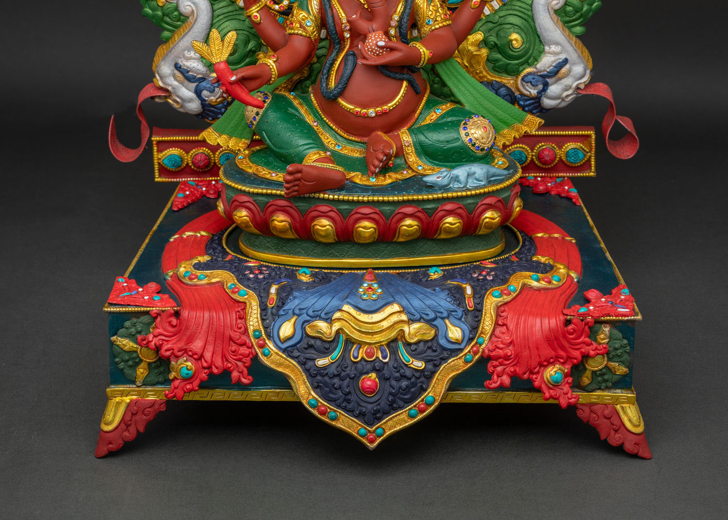 Indoor Ganesh on Throne Statue | Traditional Buddhist Art of Nepal