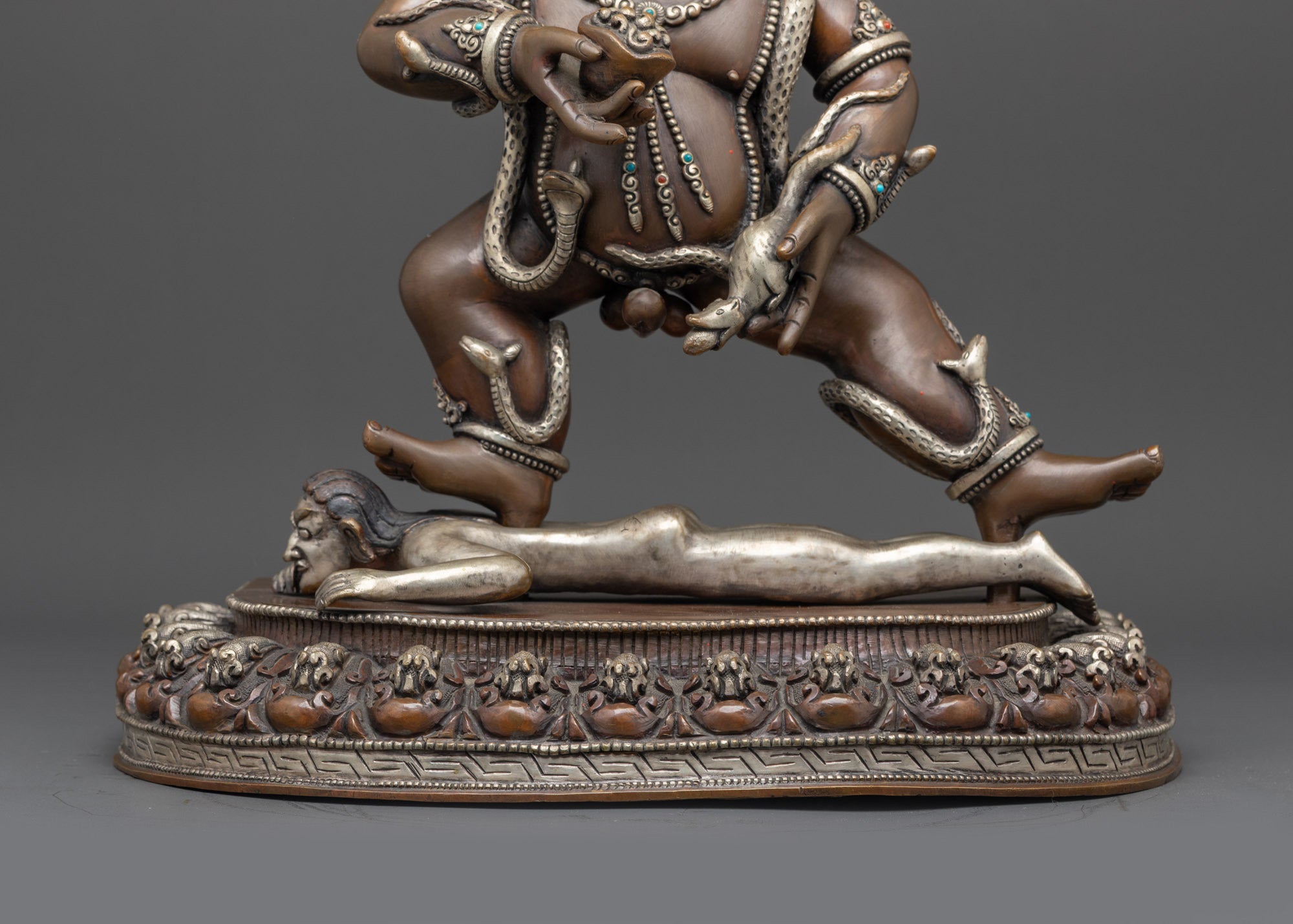 Oxidized Black Dzambhala Statue | Traditional Himalayan Buddhist Art