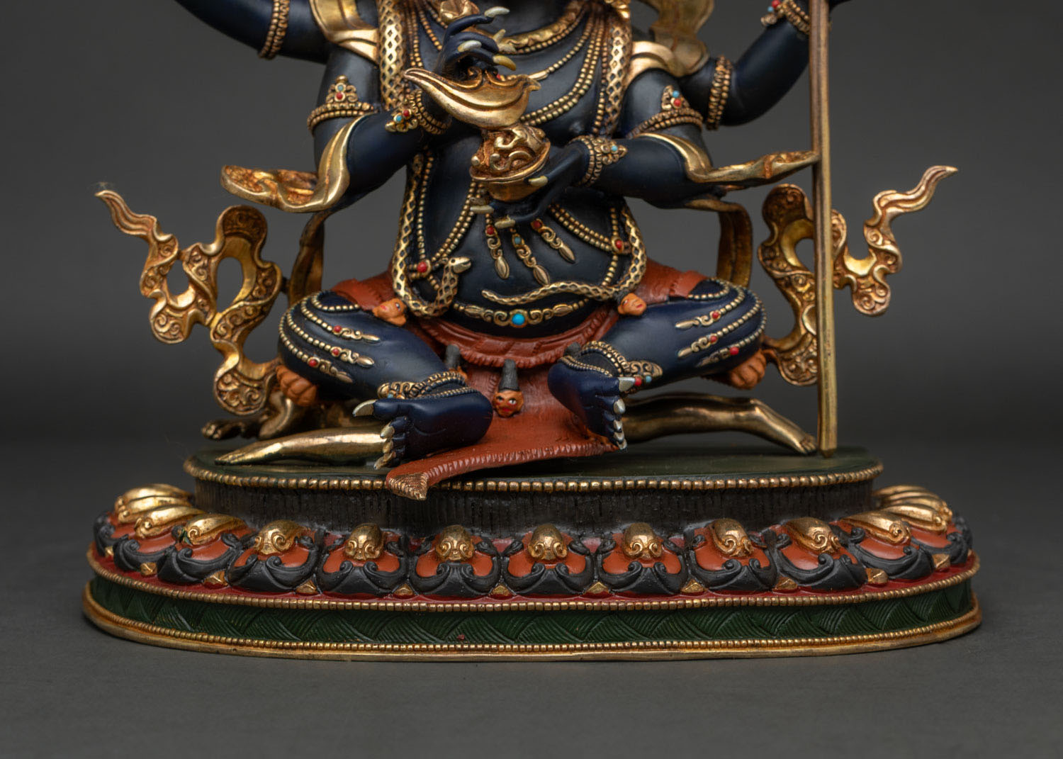 Four Armed Mahakala Statue | Buddhist Dharma Guardian Sculpture