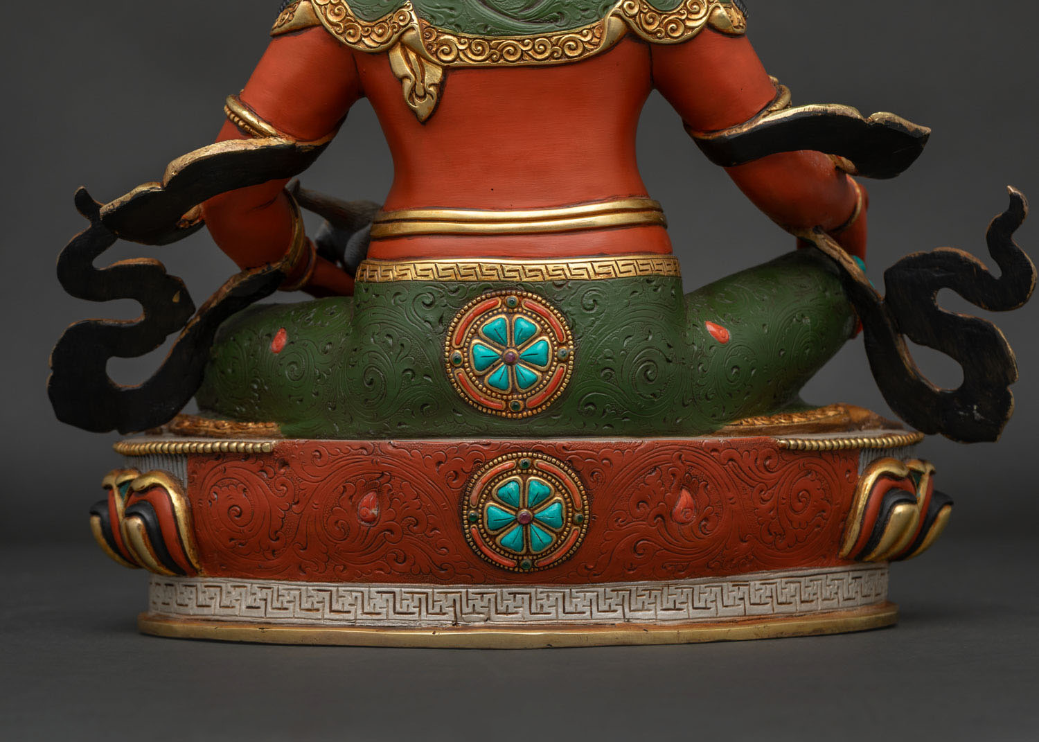 Vibrant Dzambhala Statue | Wealth Protector with Jewel Mongoose