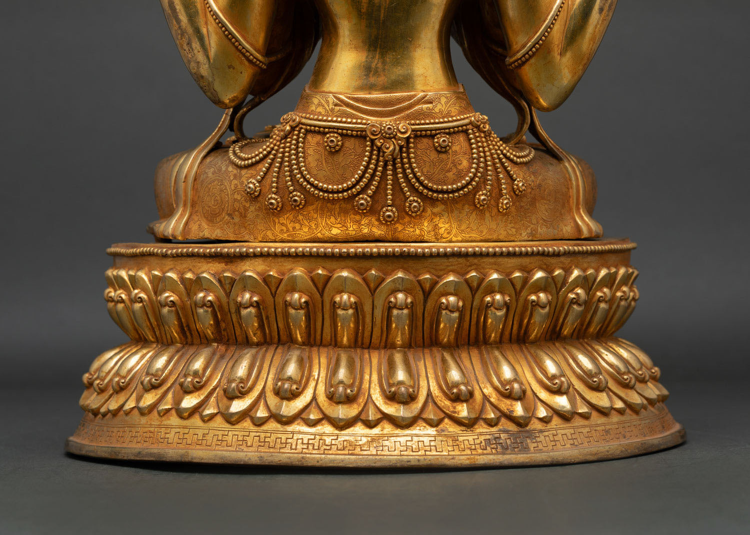 Tibetan Chenrezig Statue | 24K Gold Fire-Gilded Bodhisattva Sculpture