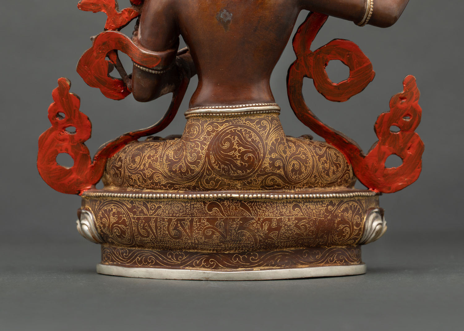 Oxidized Copper Manjushri Statue | Wisdom Deity Artwork