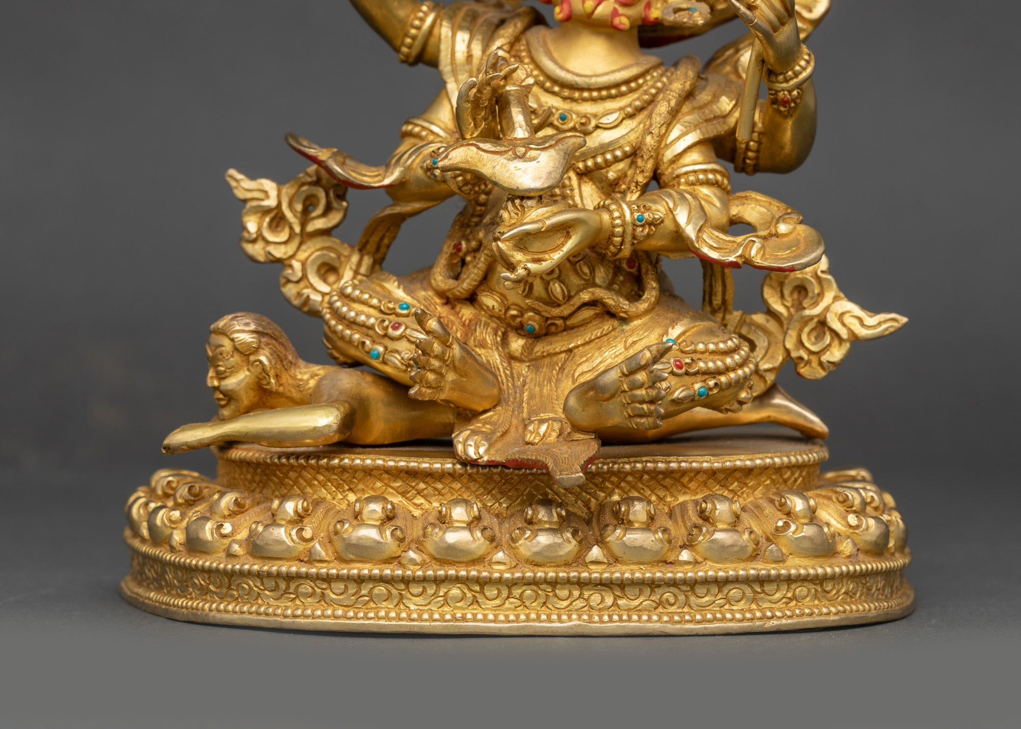 Sacred Chaturbhuja Mahakala Statue | Four-armed Mahakala Sculpture