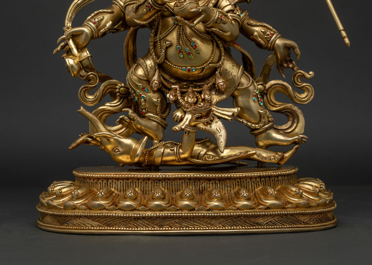 Luxurious Six-Armed Mahakala Statue | Wrathful Dharma Protector Deity