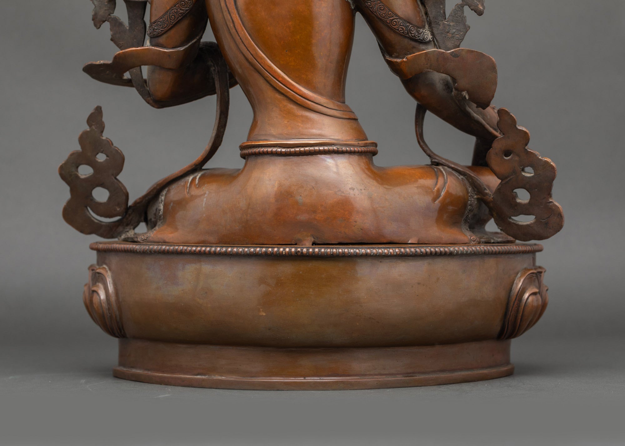 Nepalese Green Tara Statue with an Oxidized Finish