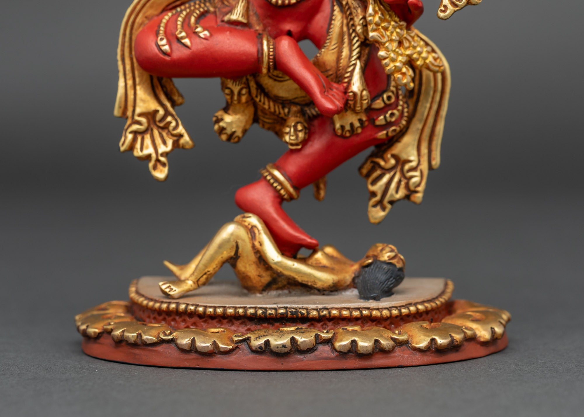Red Rigjema Statue | Traditional Nepalese Ritual Sculpture