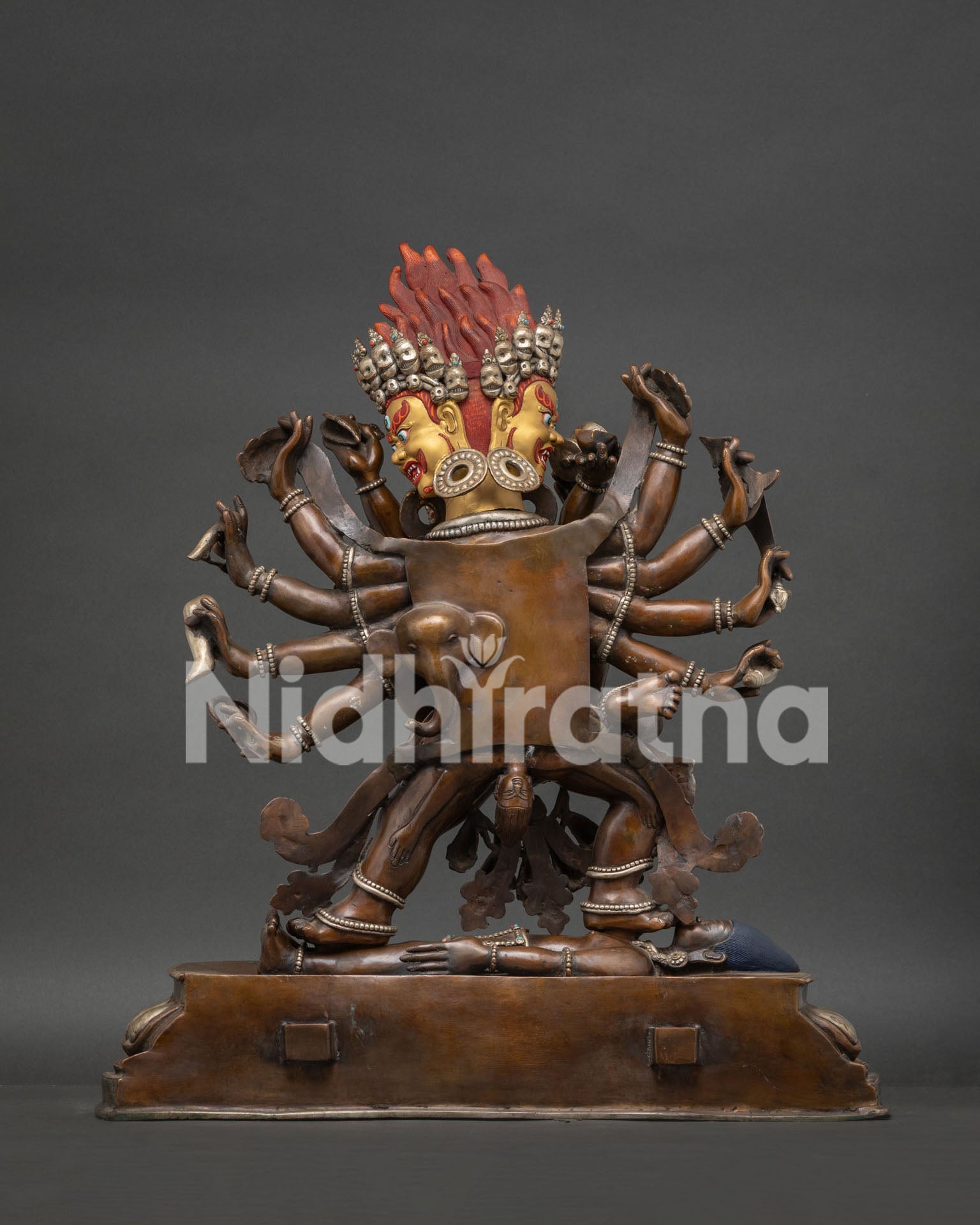 14-armed Mahakala Yab-Yum Statue | Tantric Manifestation of Mahakala