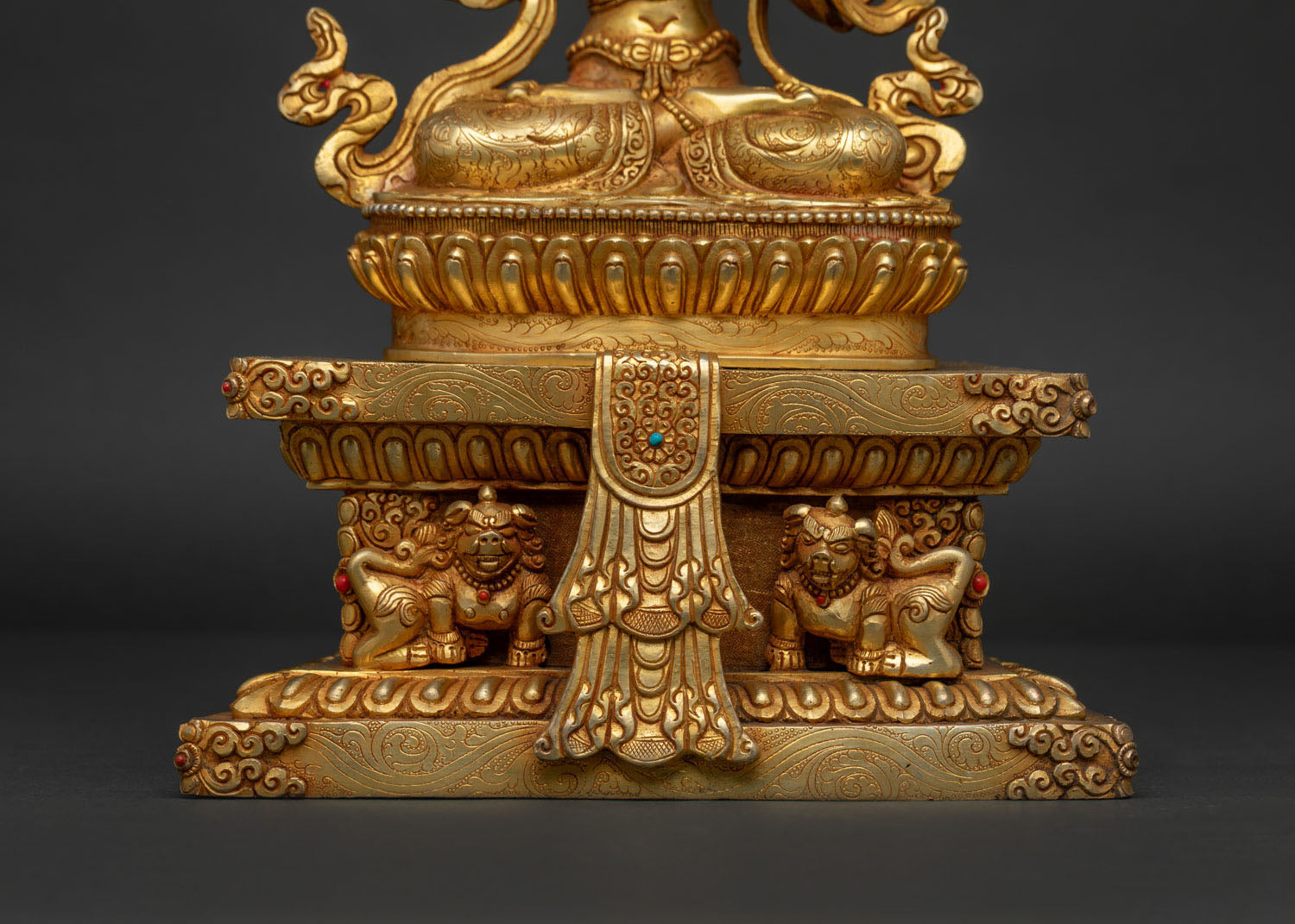 Manjushri with Throne Statue | Handcrafted Bodhisattva Sculpture