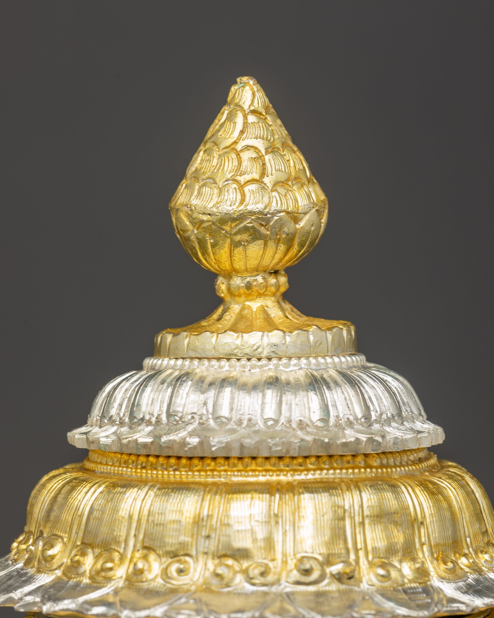 Tibetan Neshi Rice Pot for Buddhist Offering and Altar Rituals