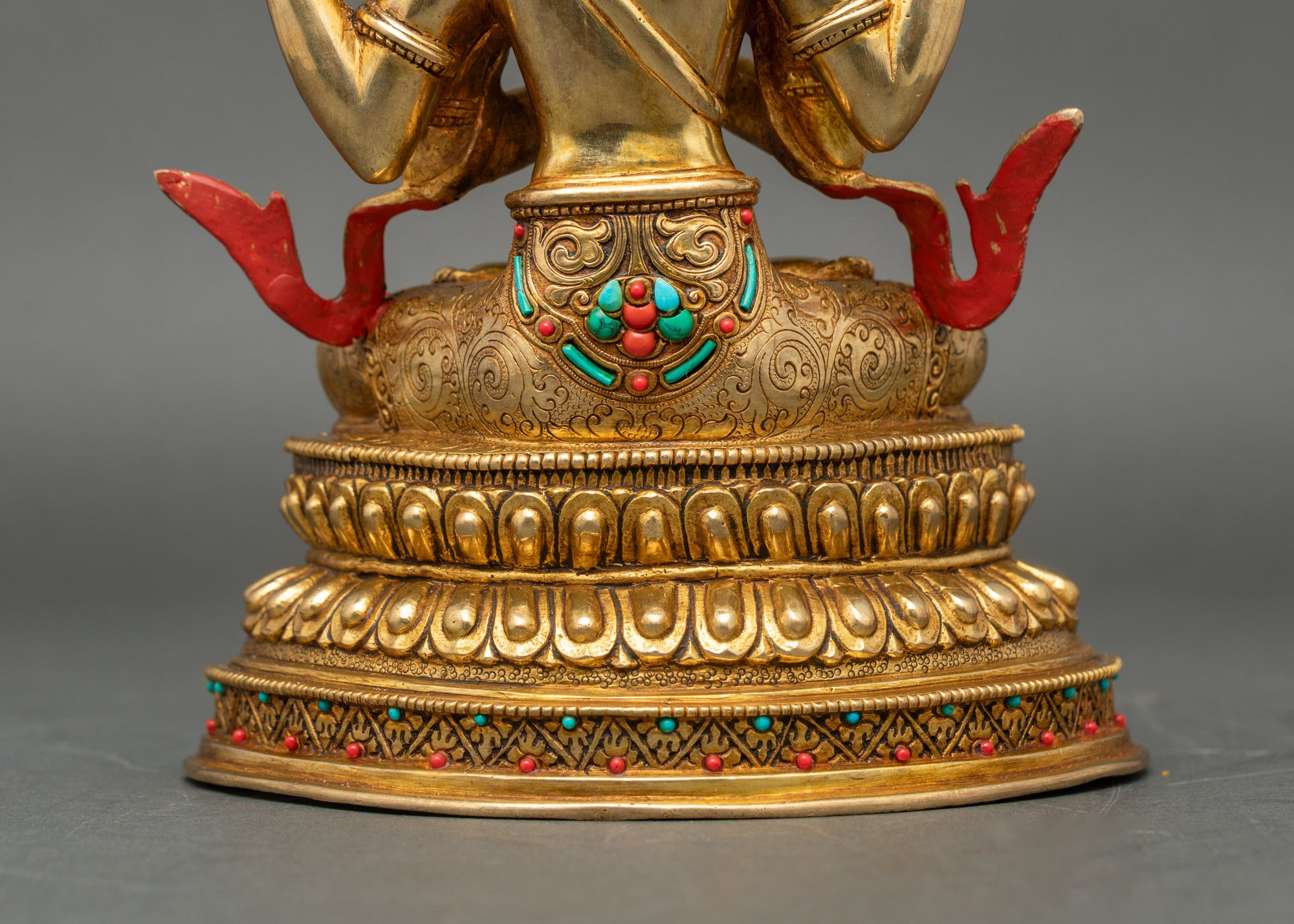 24K Gold Avalokiteshvara Sculpture | Buddhist Icon for Home Altar