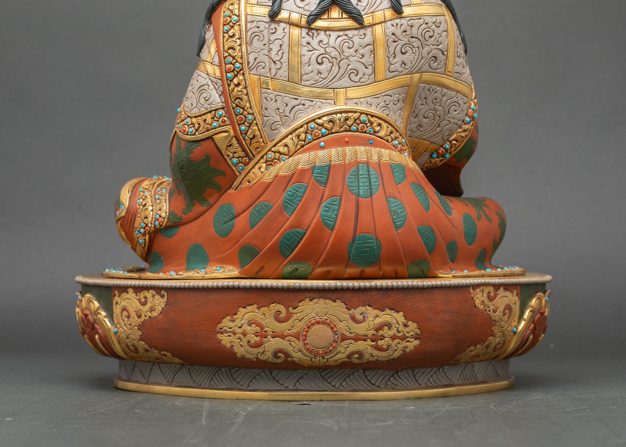 Guru Orgyen Norlha Statue | 24K Gold Fire-Gilded Copper Sculpture