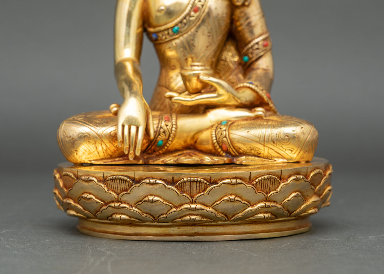 Shakyamuni Buddha Sculpture | Gold Gilded Copper Art