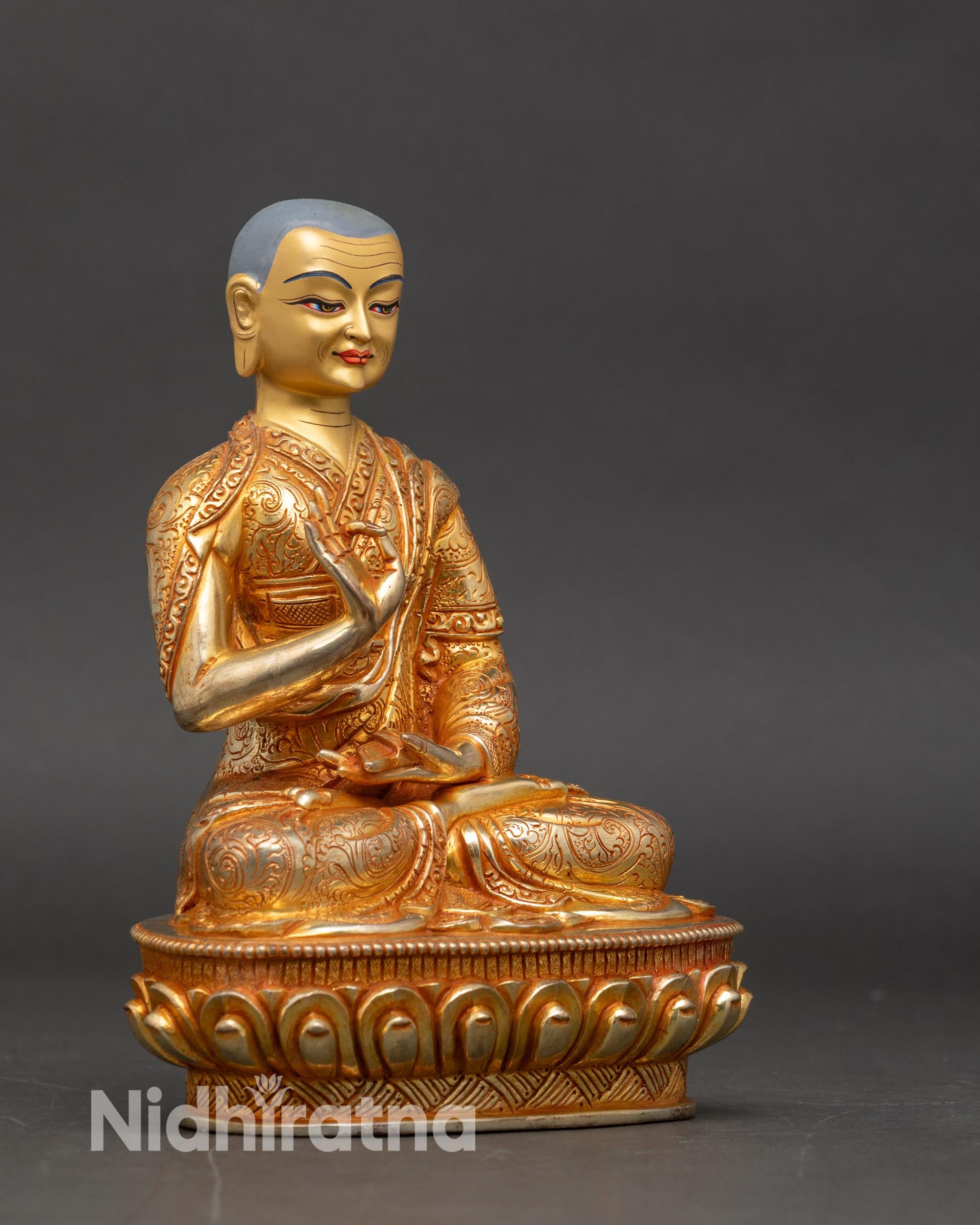 Lama Tsongkhapa Statue Set | Himalayan Sacred Artwork