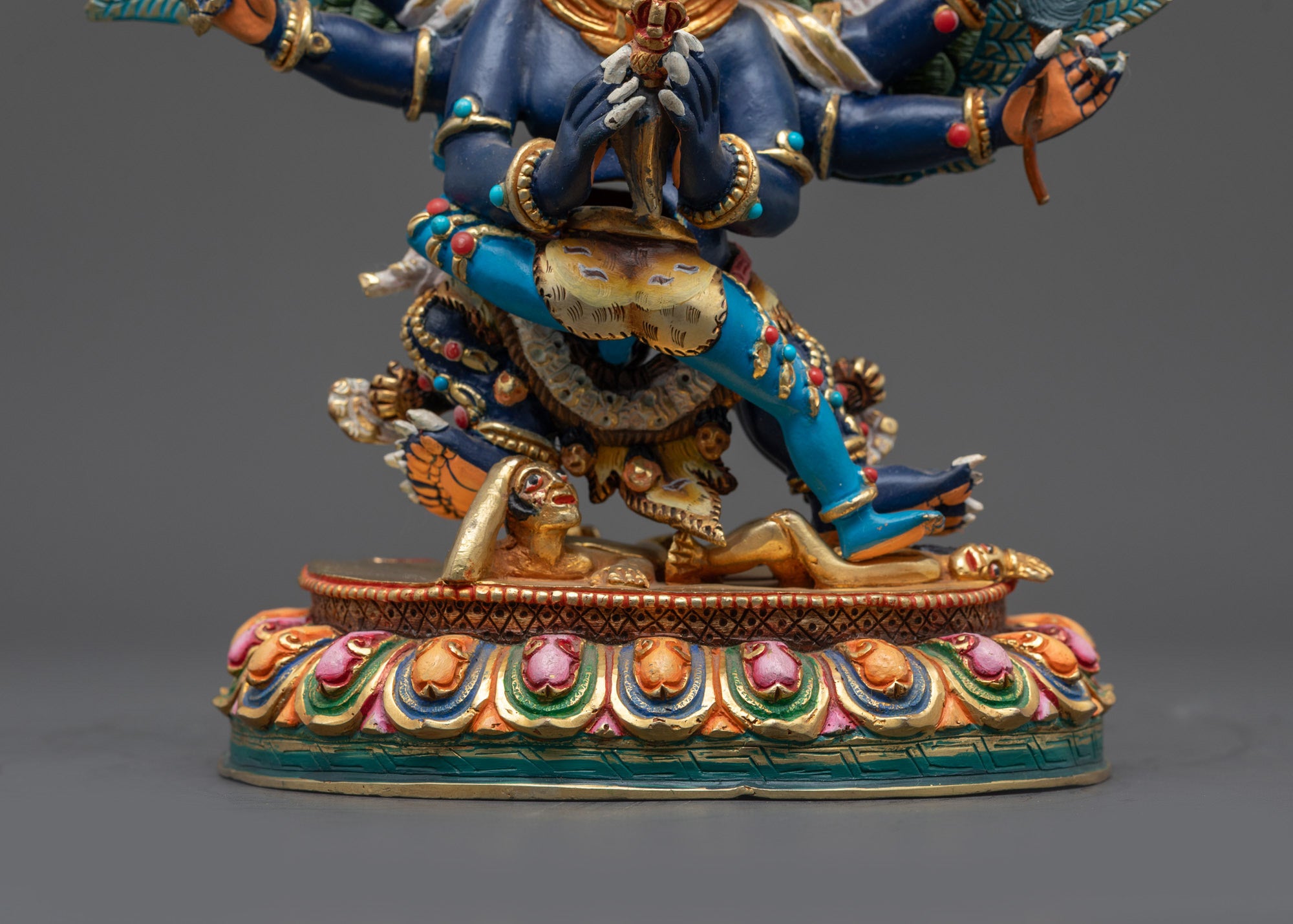 Hand-Carved Buddhist Vajrakilaya Statue | Tibetan Dorje Phurba