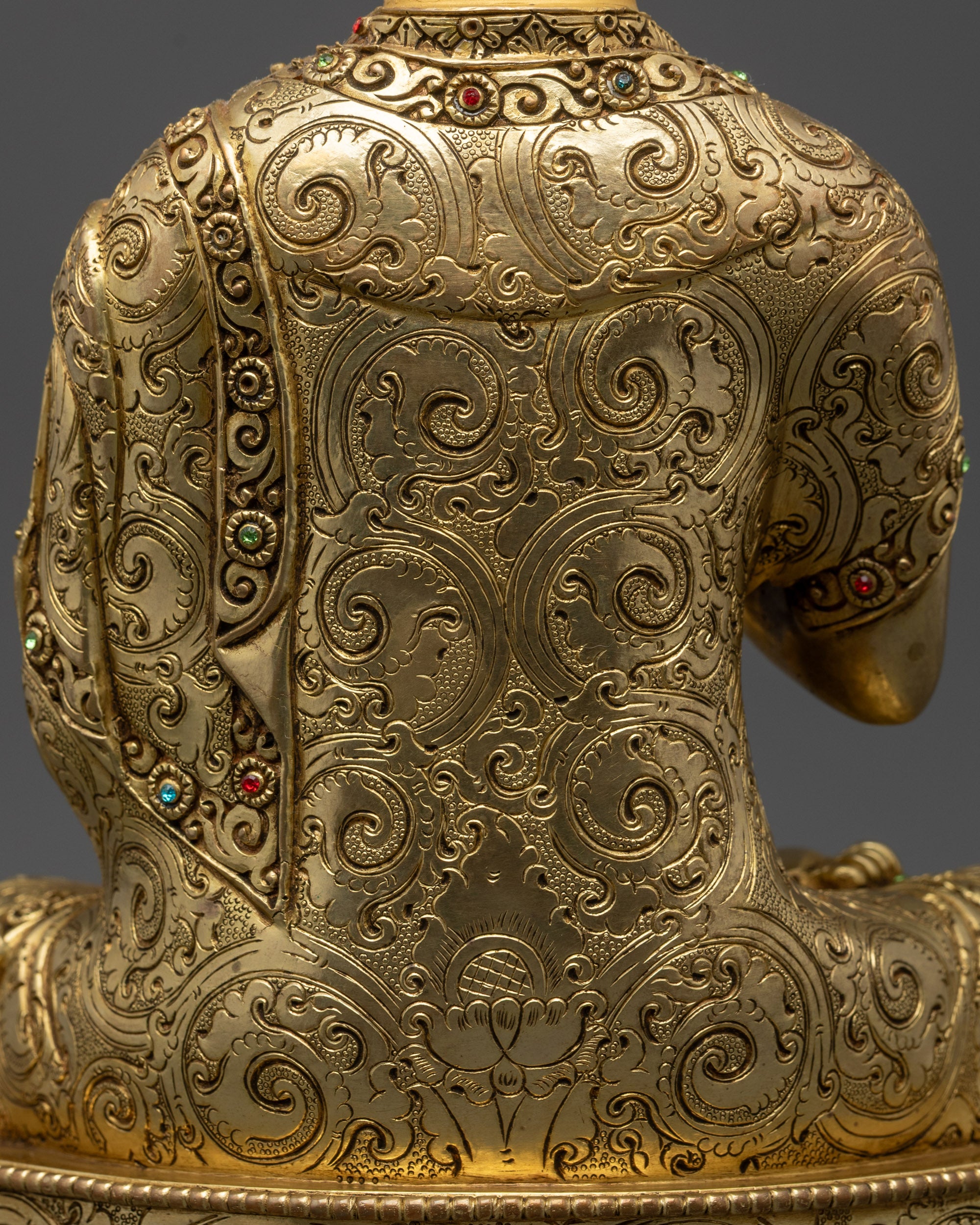 Lama Je Tsongkhapa Set Statue | 24K Gold-Gilded Gelug Master Trio