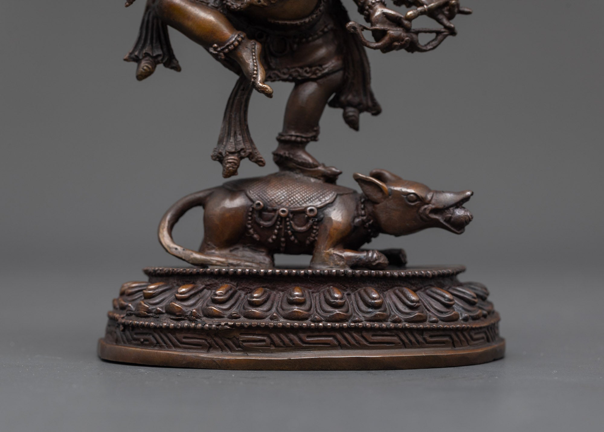 12 Armed Oxidized Ganesha Statue | Artistic Elephant God Idol for Home