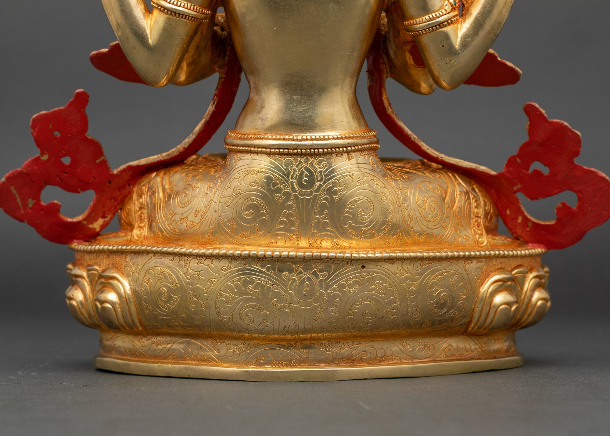 24K Gold Chenrezig Statue for Spiritual Home Decor