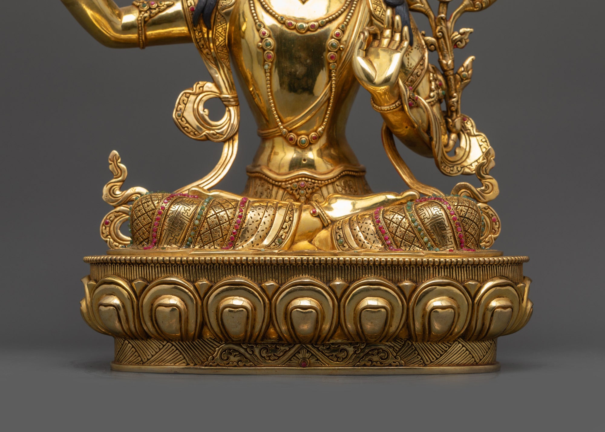 Spiritual Manjushri Statue | Nepalese Embodiment of Wisdom Sculpture