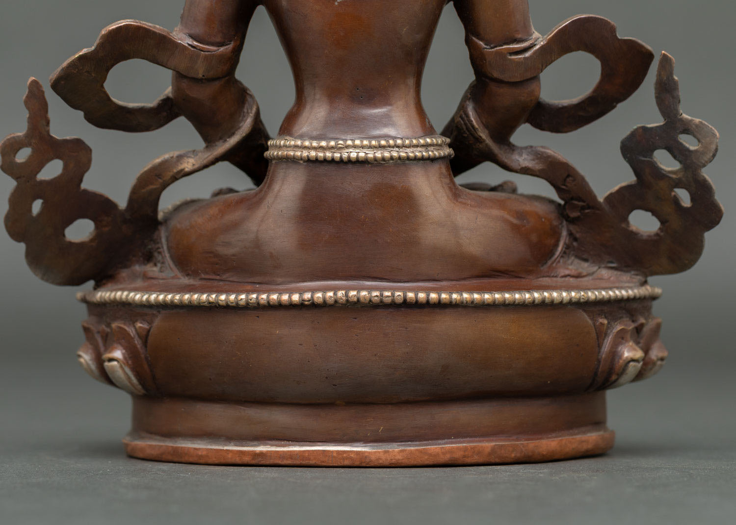 Brown Amitayus Statue from Nepal | Antique Finish Buddhist Sculpture