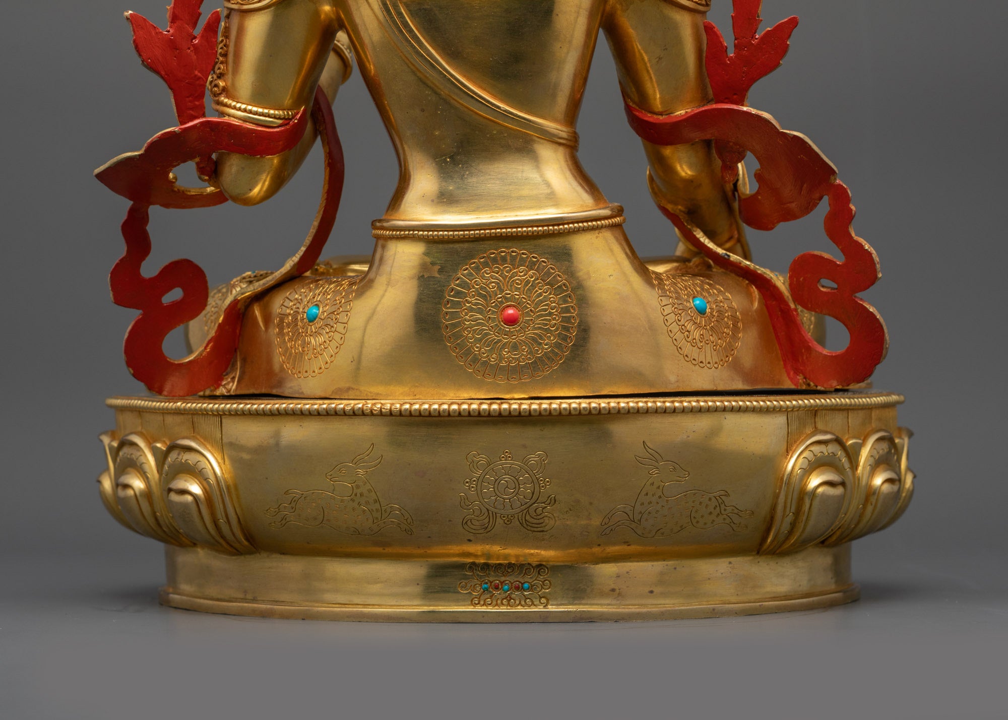 Gold Fire-Gilded White Tara Sculpture | Goddess of Long Life & Healing