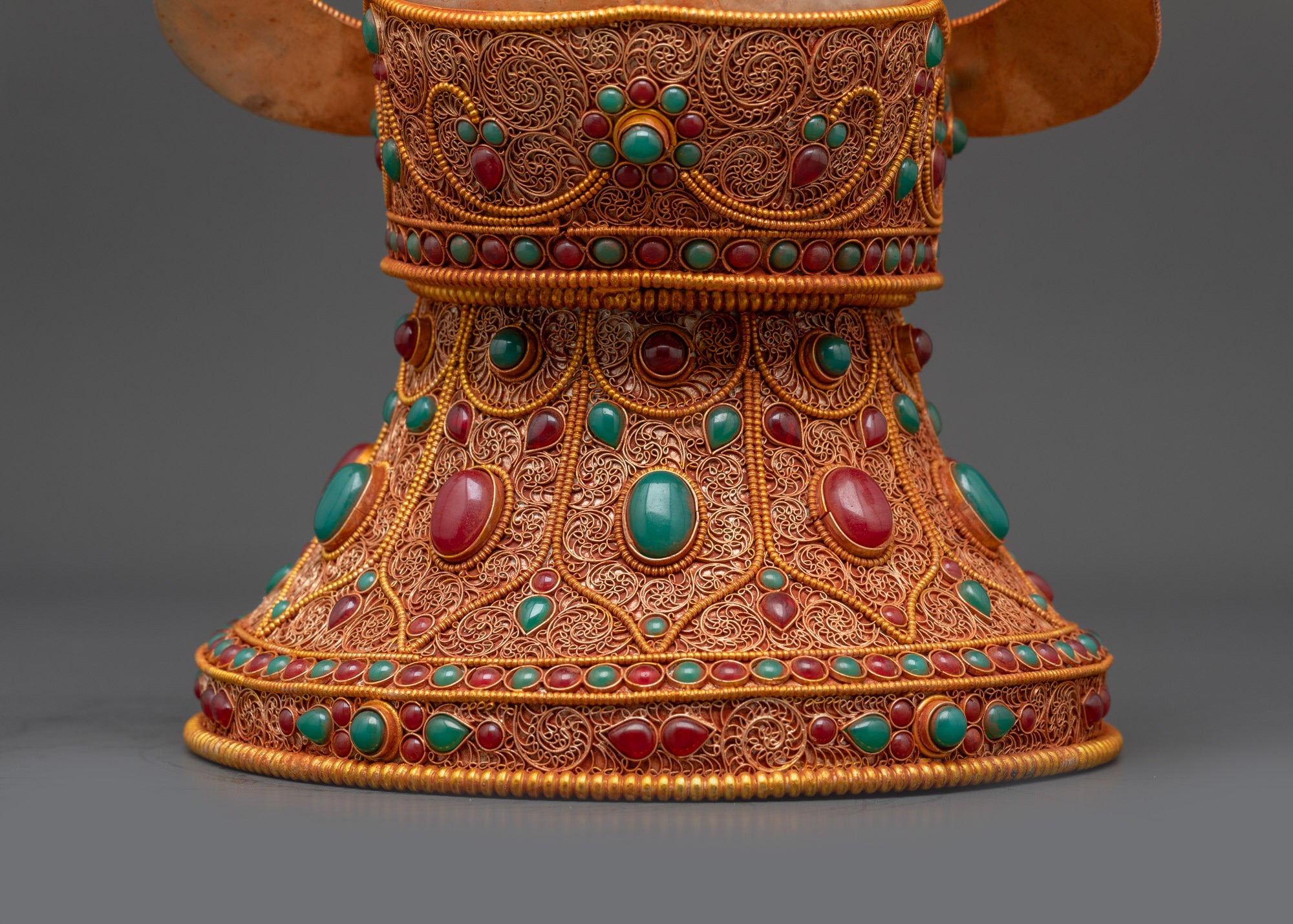 Jeweled Skull Head | Handmade Decor Himalayan Ritual Art Nepal