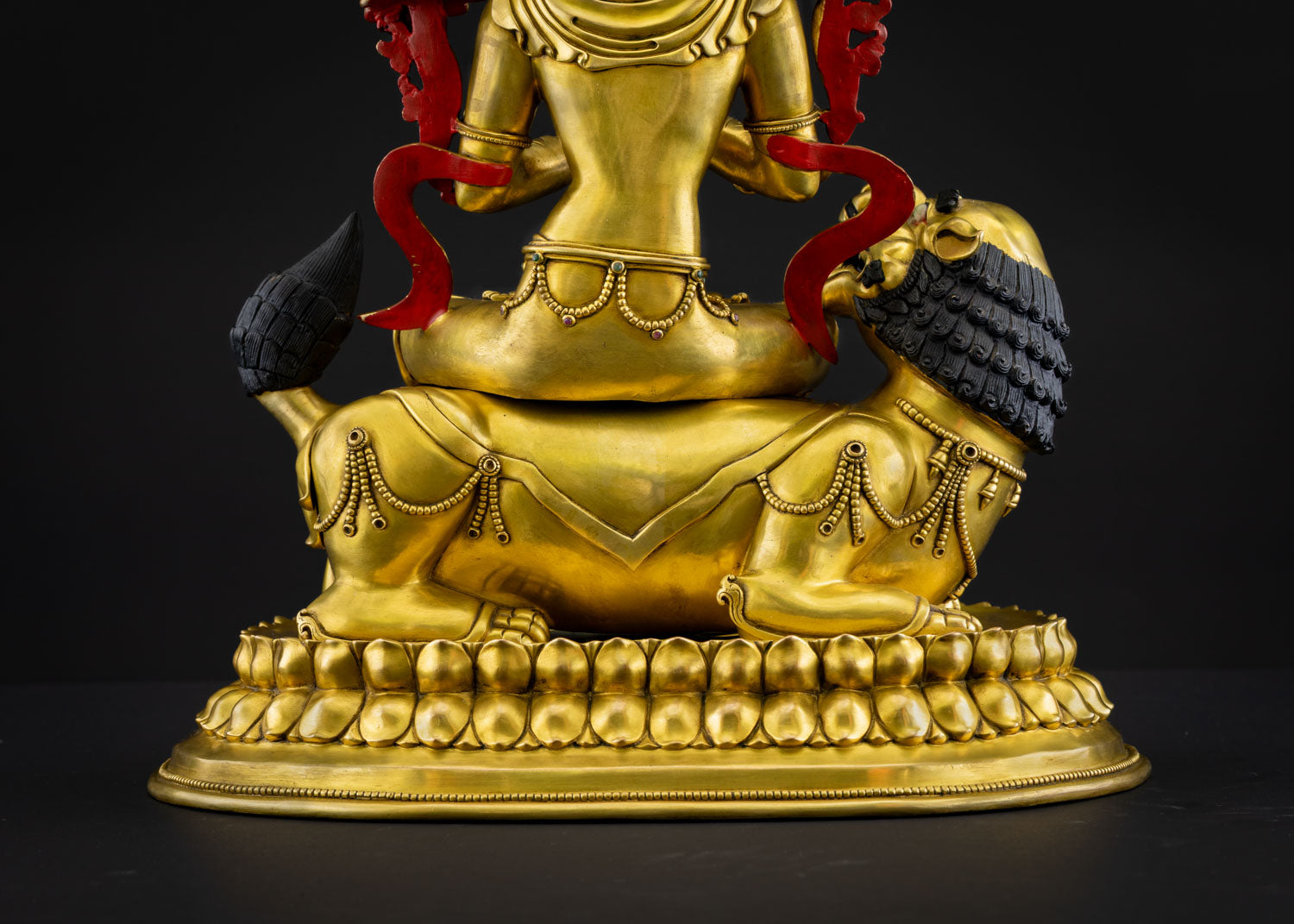 Simhanada Manjushri Statue | Handcrafted Gold Guarantee Idol