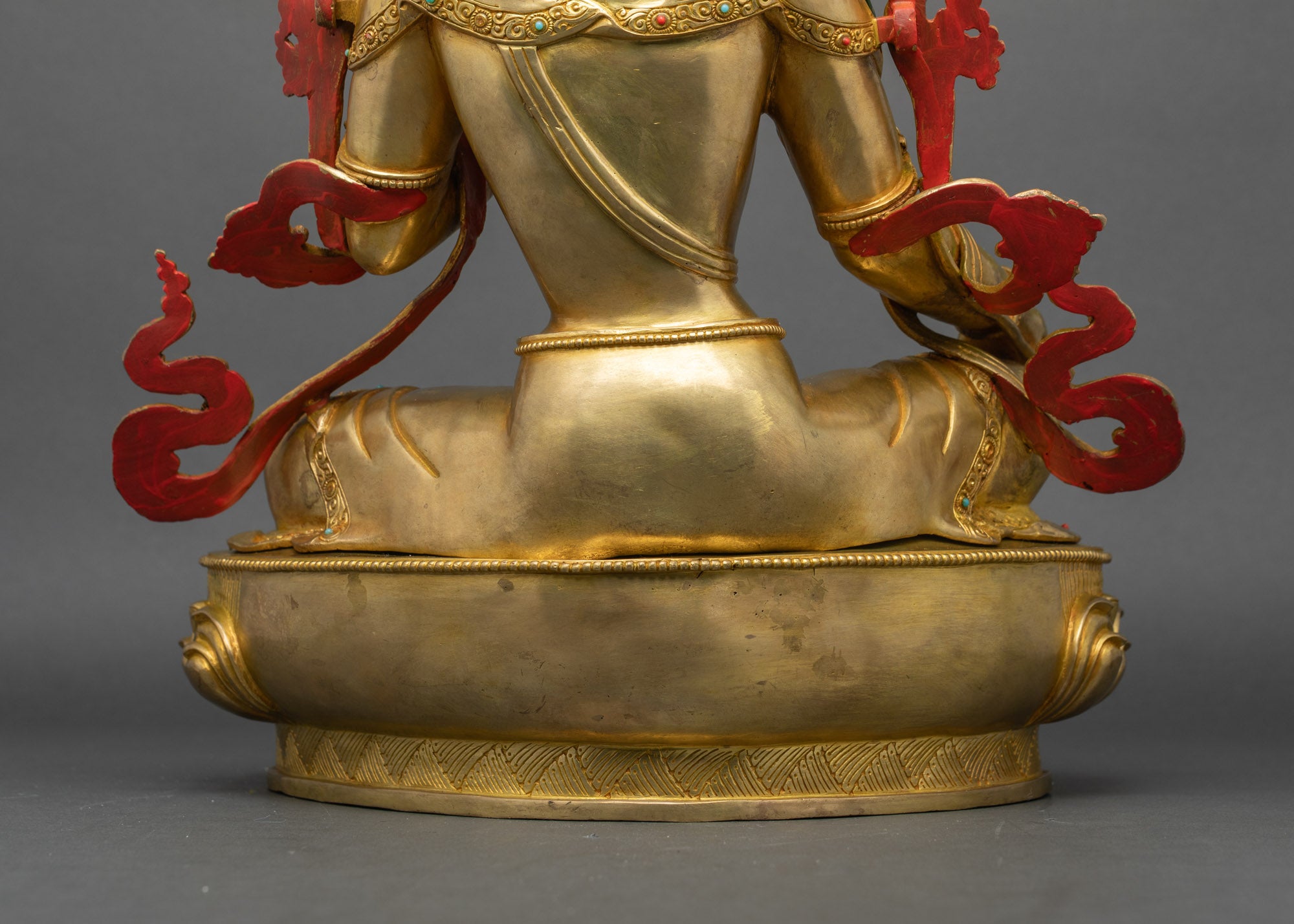 Green Tara Figurine | Lotus-Seated Goddess Sculpture from Nepal