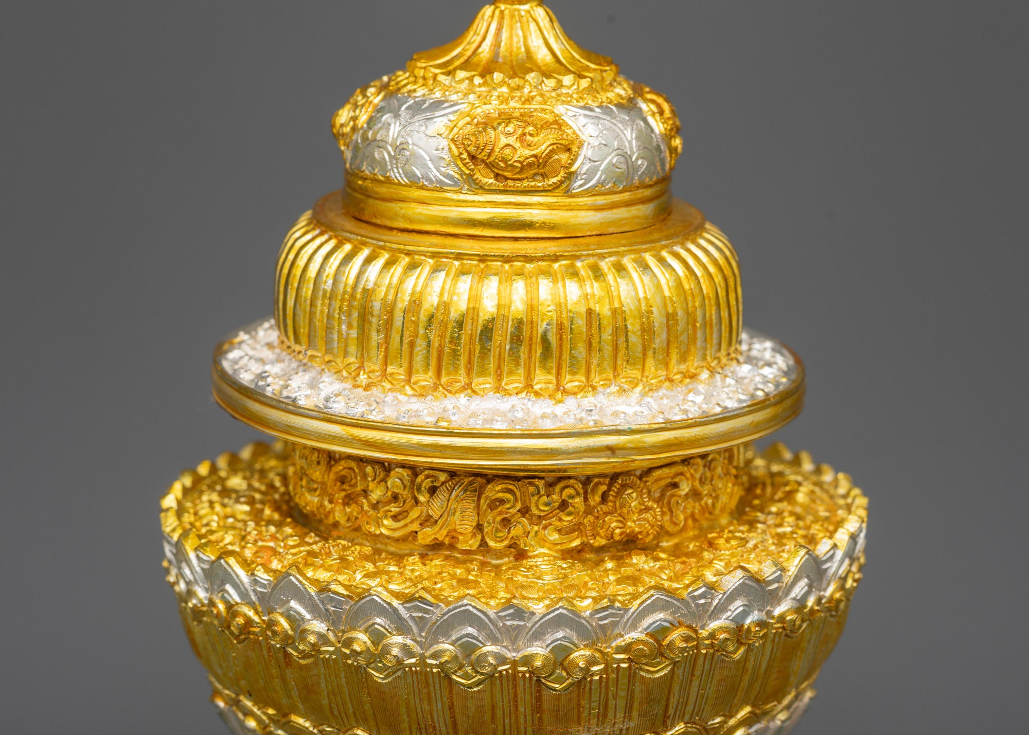 Tibetan Neshi Rice Pot | Ritual Rice Offering Pot for Home Altars