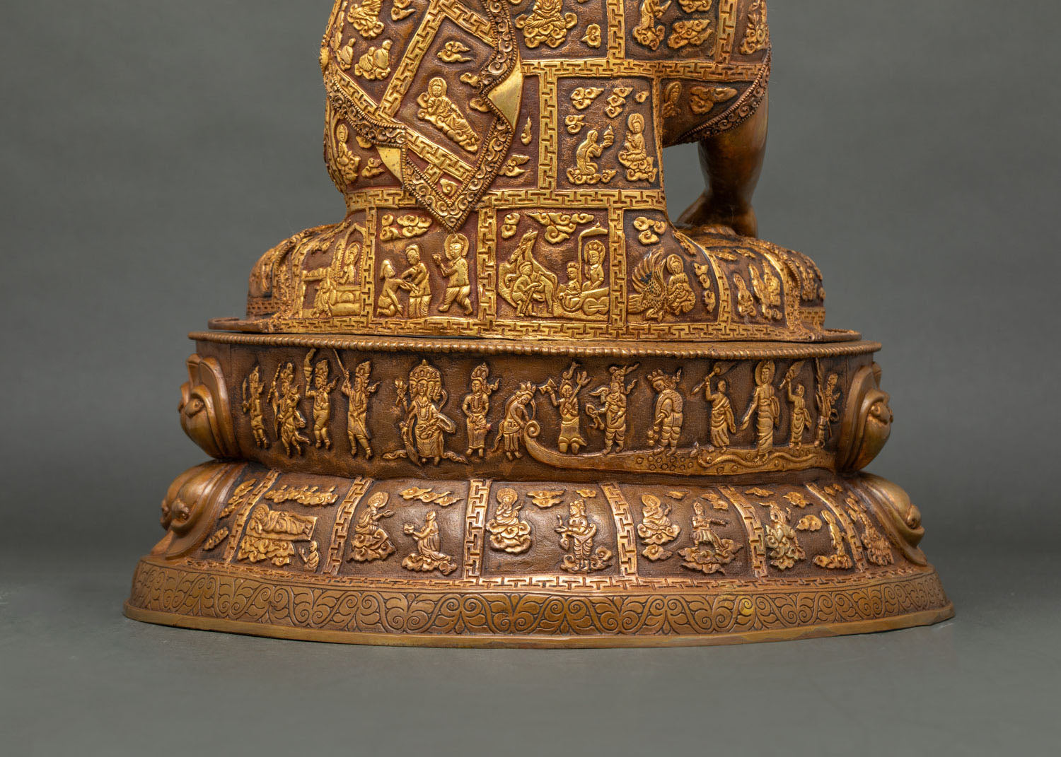 Shakyamuni Buddha Statue | Brown Oxidized Copper Sculpture
