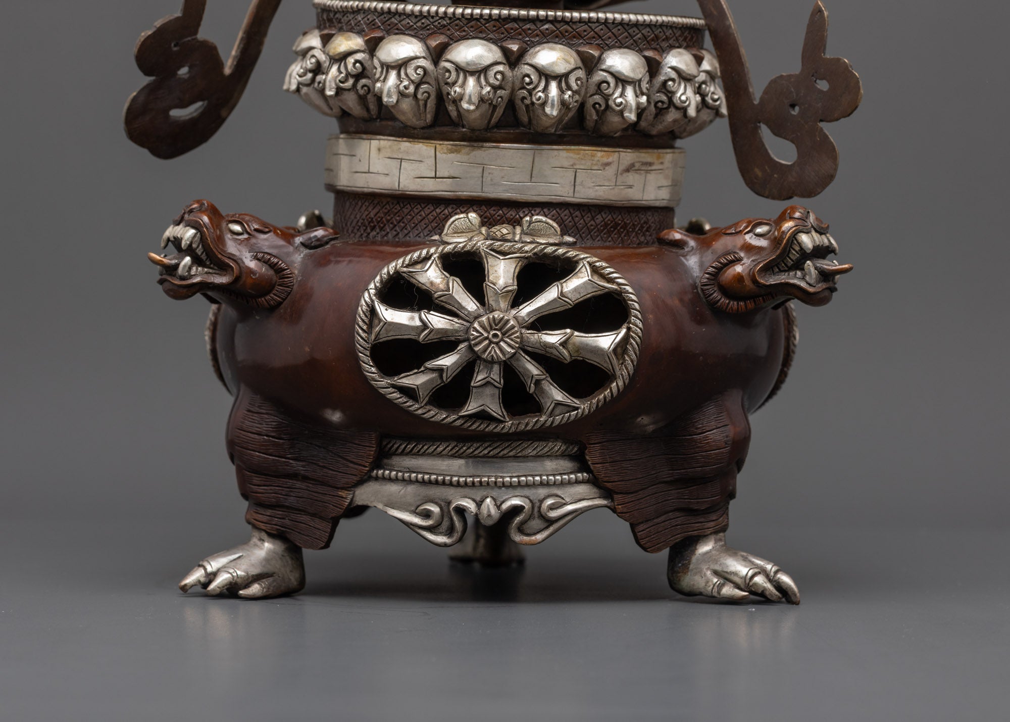 Silver-Plated Oxidized Vajradhaka Statue | Sacred Buddhist Deity