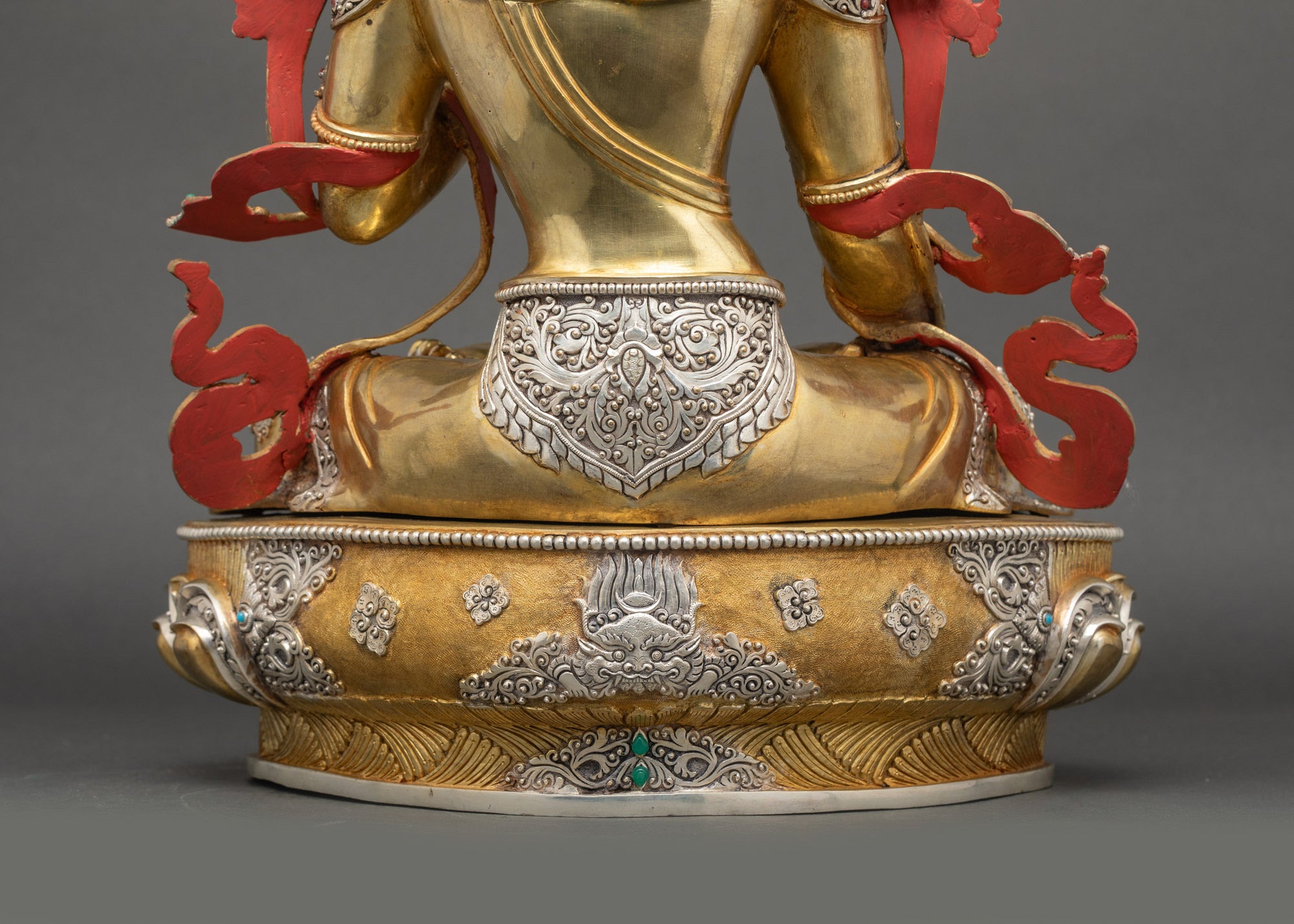 Nepalese White Tara Statue | 24K Gold Fire-Gilded Buddhist Artwork