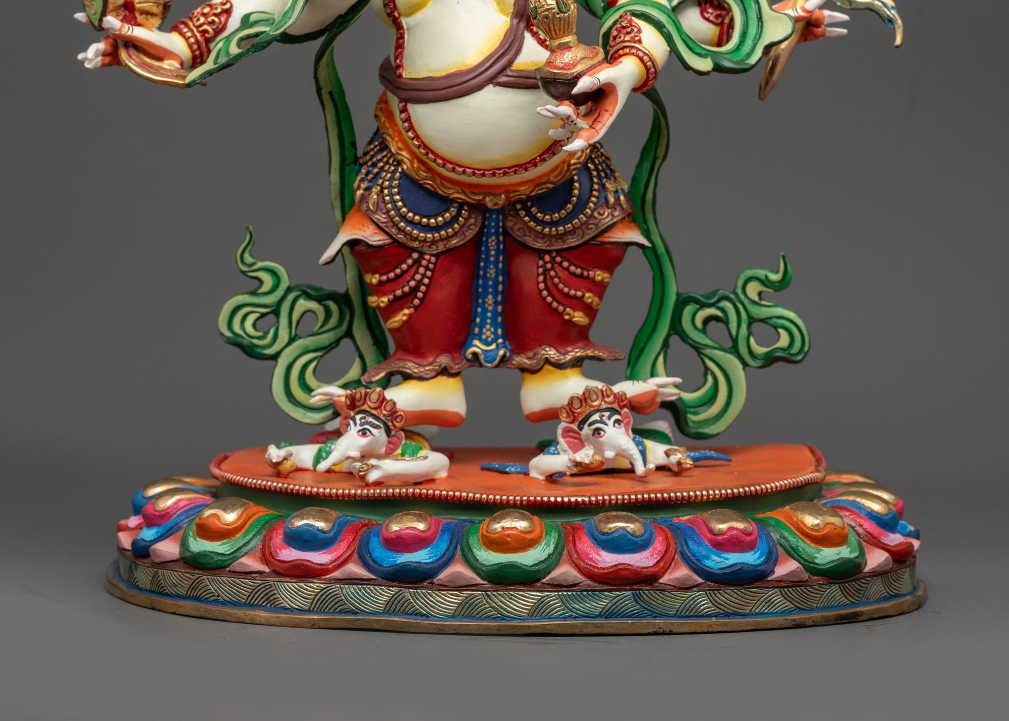 Sacred White Mahakala Statue | Vajrayana Buddhist Dharma Protector