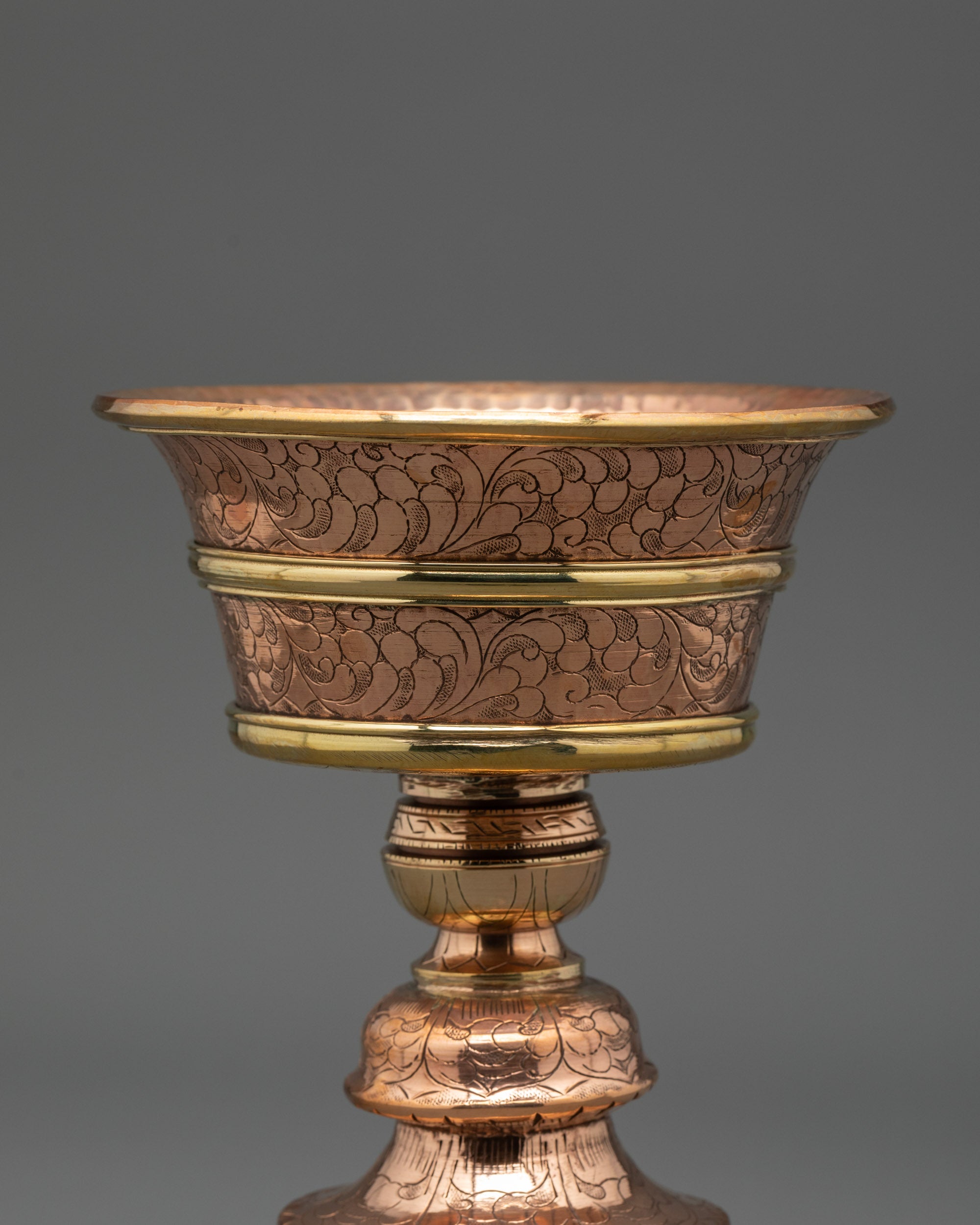 Handcrafted Copper Butter Lamp | Tibetan Buddhist Offering Light Nepal