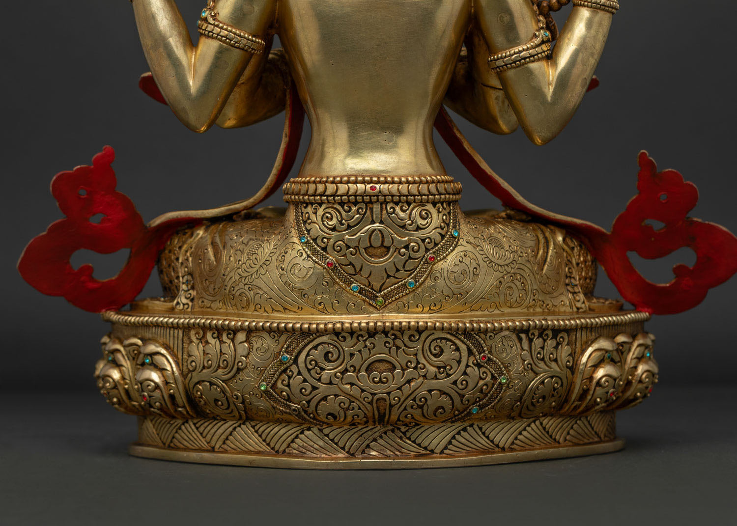 Handmade Nepali Chenrezig Statue | Four-Armed Compassion Deity