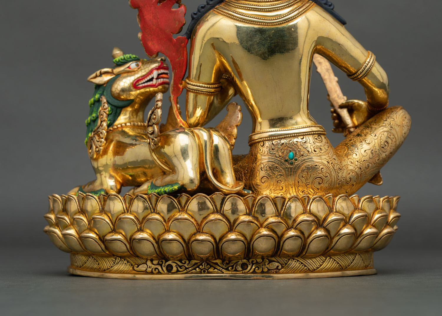 Premium Simhanada Manjushri Statue for Spiritual Practice