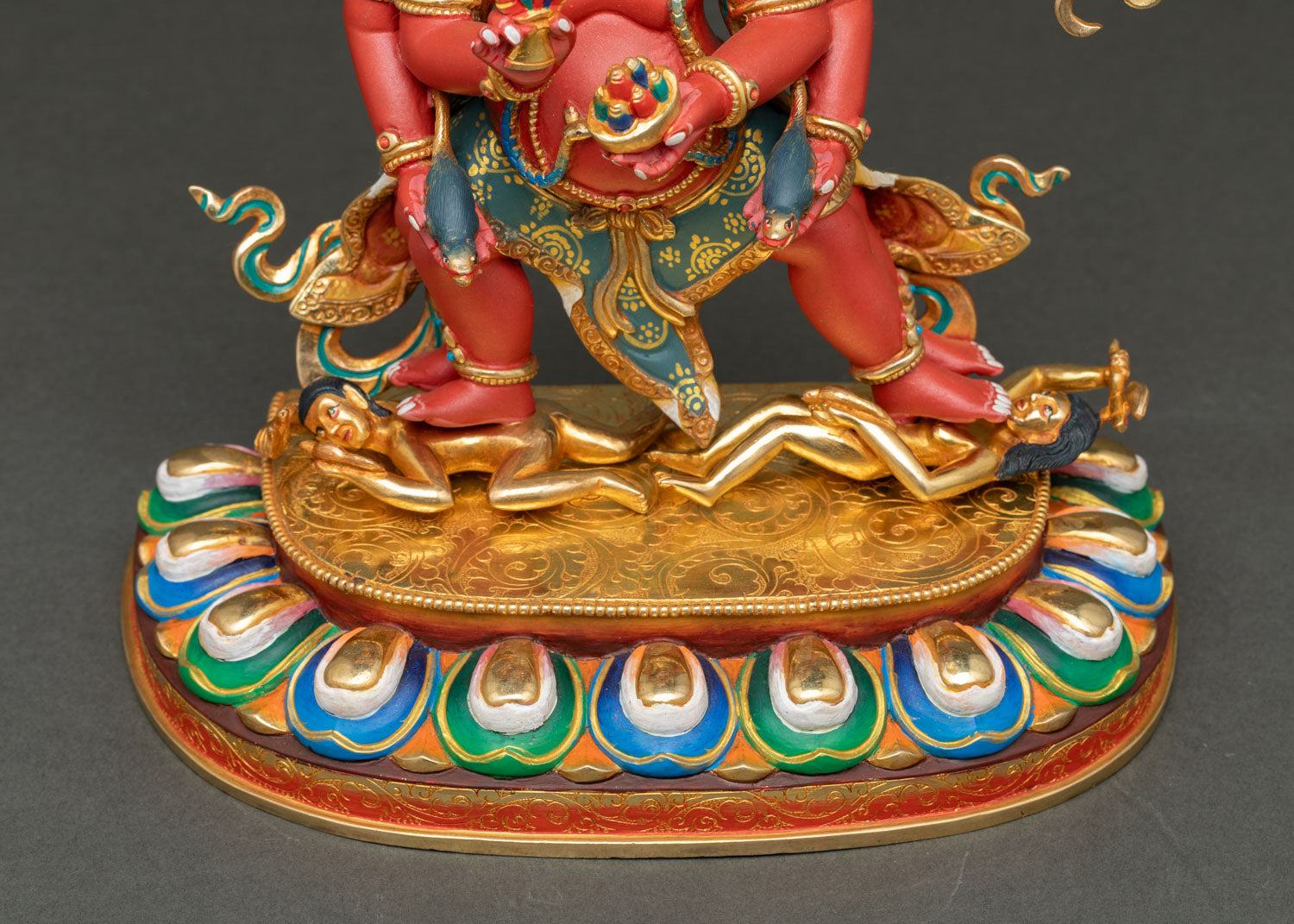 Red Dzambhala Statue | Tibetan Guardian of Wealth