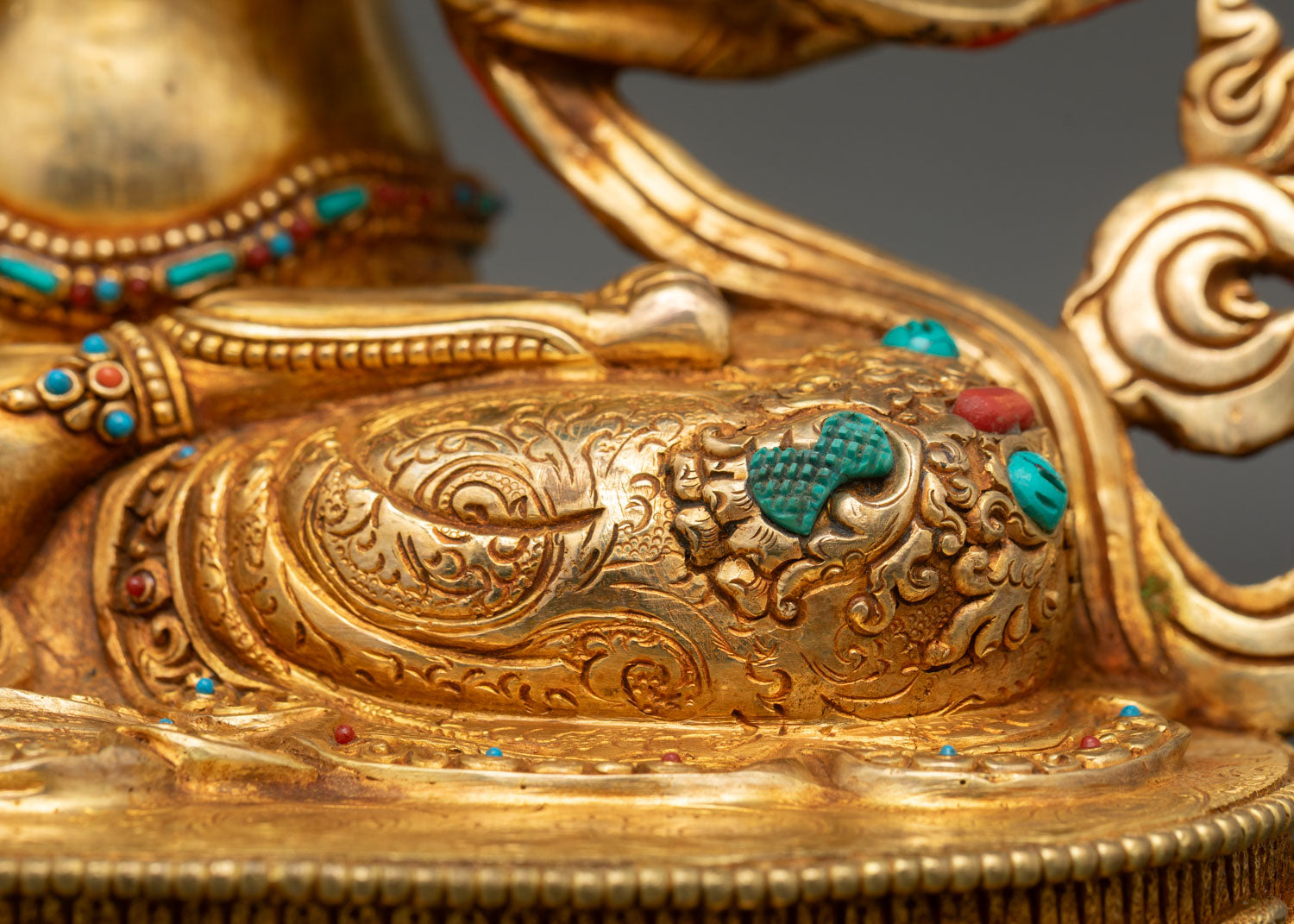 Manjushri Statue – Handcrafted 24K Gold Gilded Buddhist Art