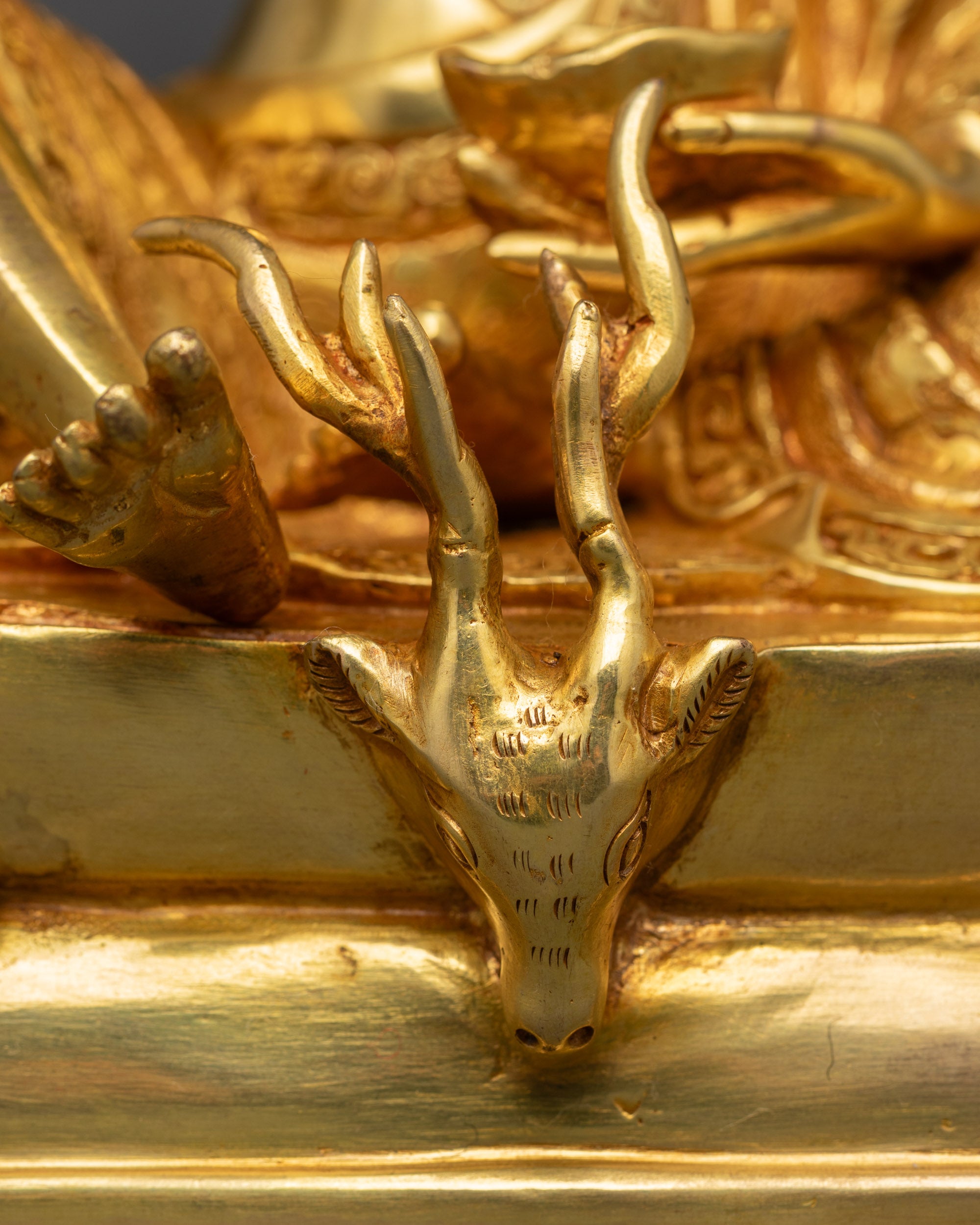 Milarepa Statue | Gold Fire-Gilded Tibetan Sage for Spiritual Spaces