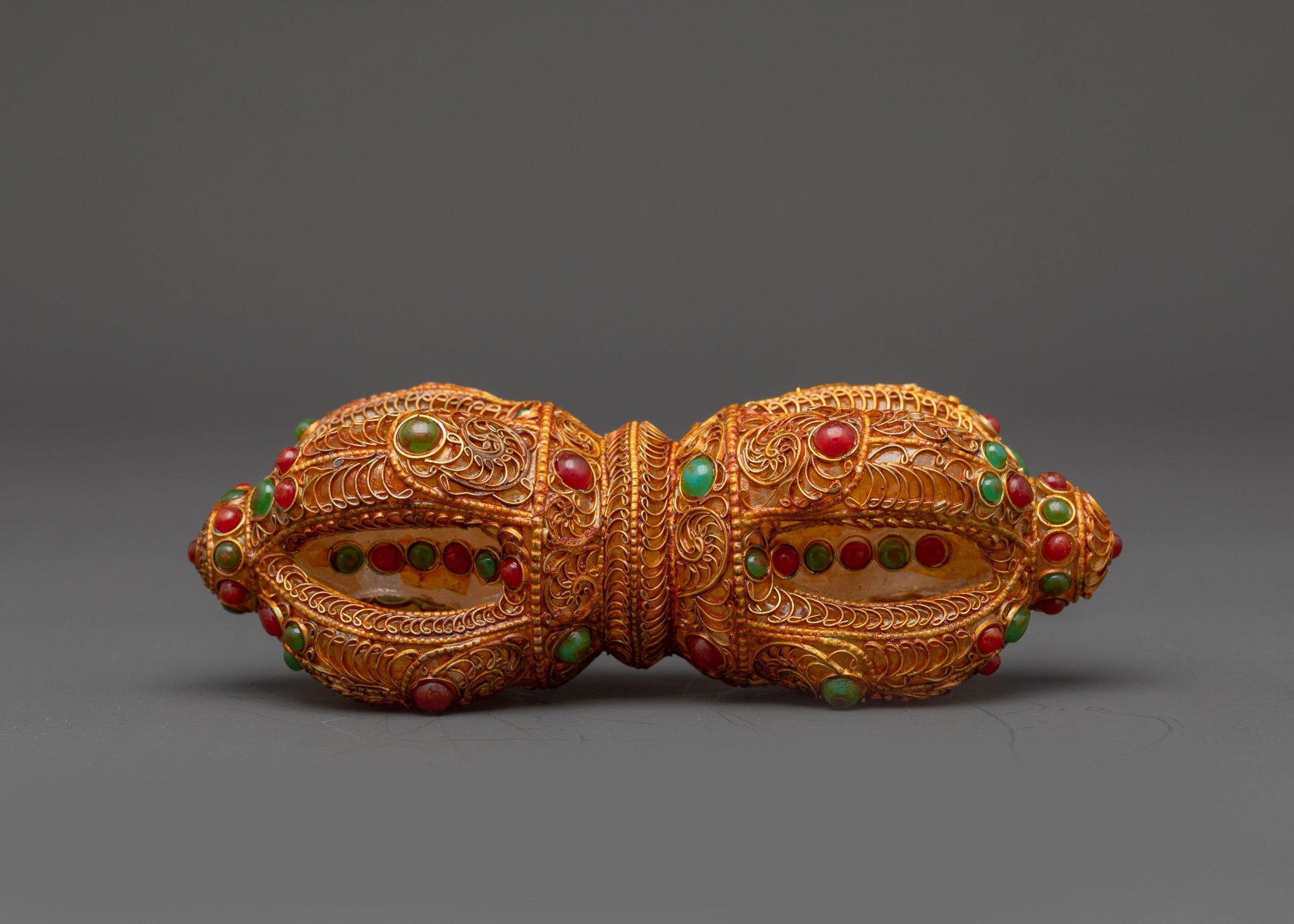 Copper Dorje with Crystal Core | Handcrafted Ritual Vajra from Nepal