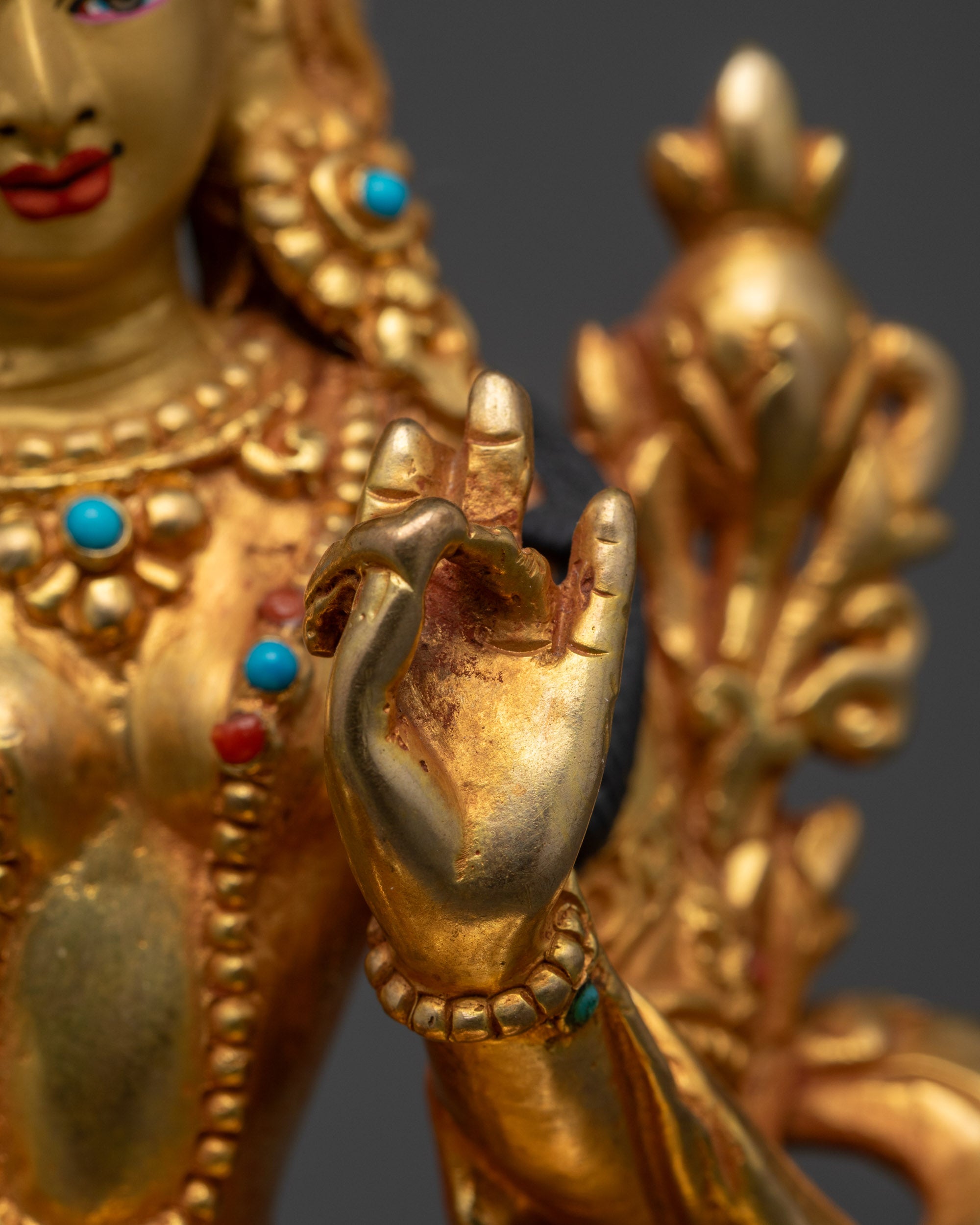 Sacred Green Tara Sculpture | Nepalese Buddhist Statue for Devotion