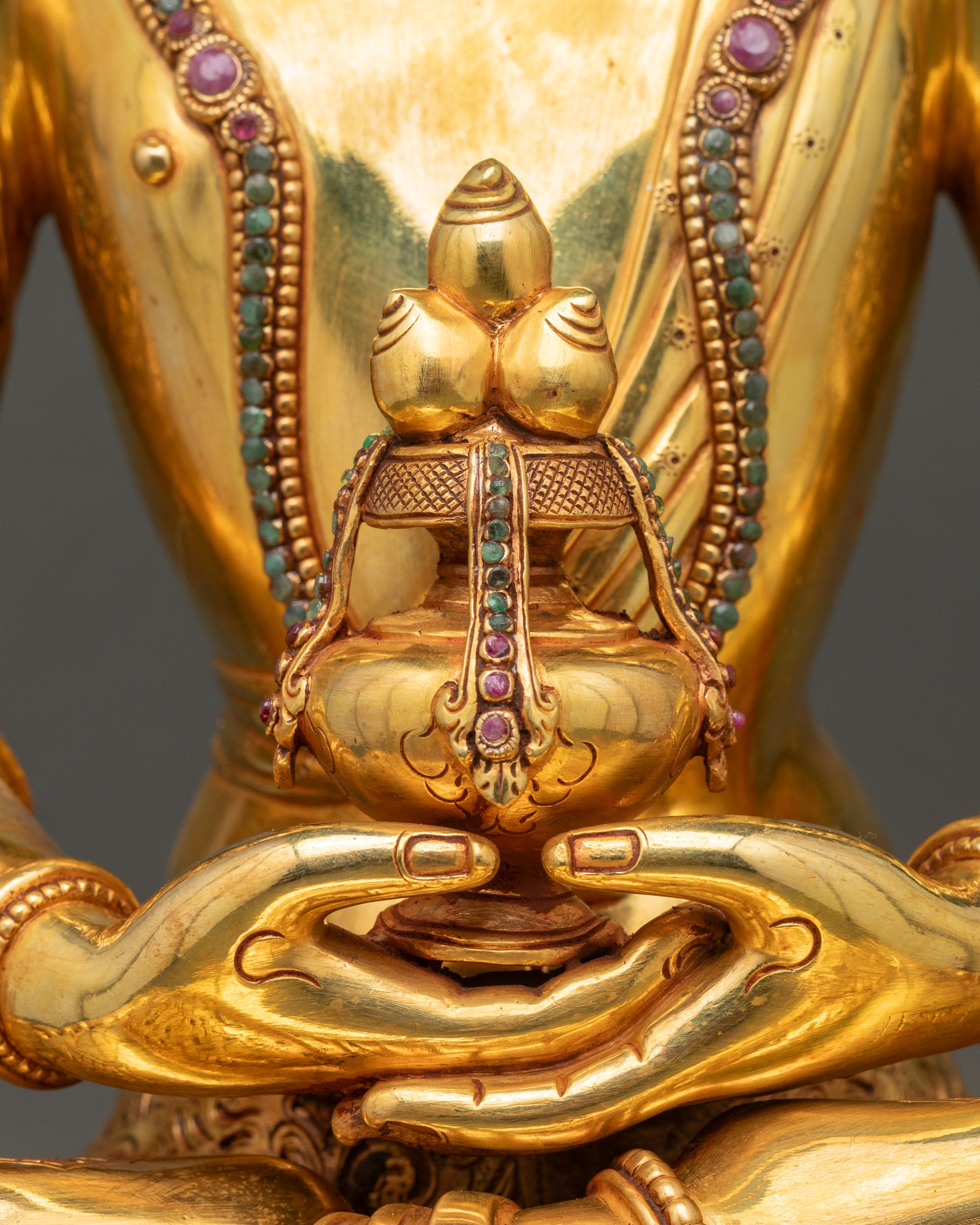 Tibetan Amitayus Sculpture | Nepalese Lost-Wax Casted Artwork