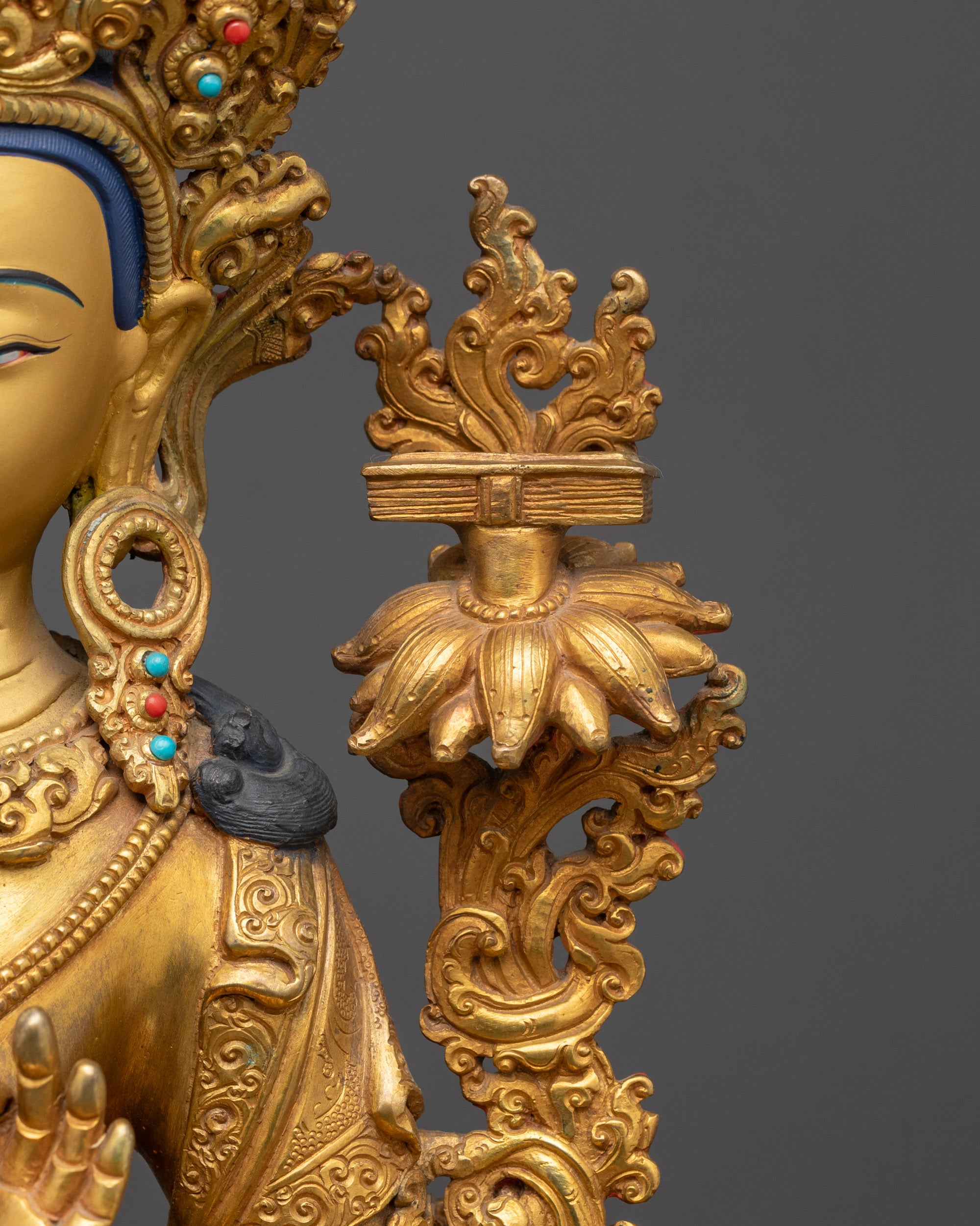 Symbol of Wisdom Manjushri Statue | Tibetan Bodhisattva Sculpture