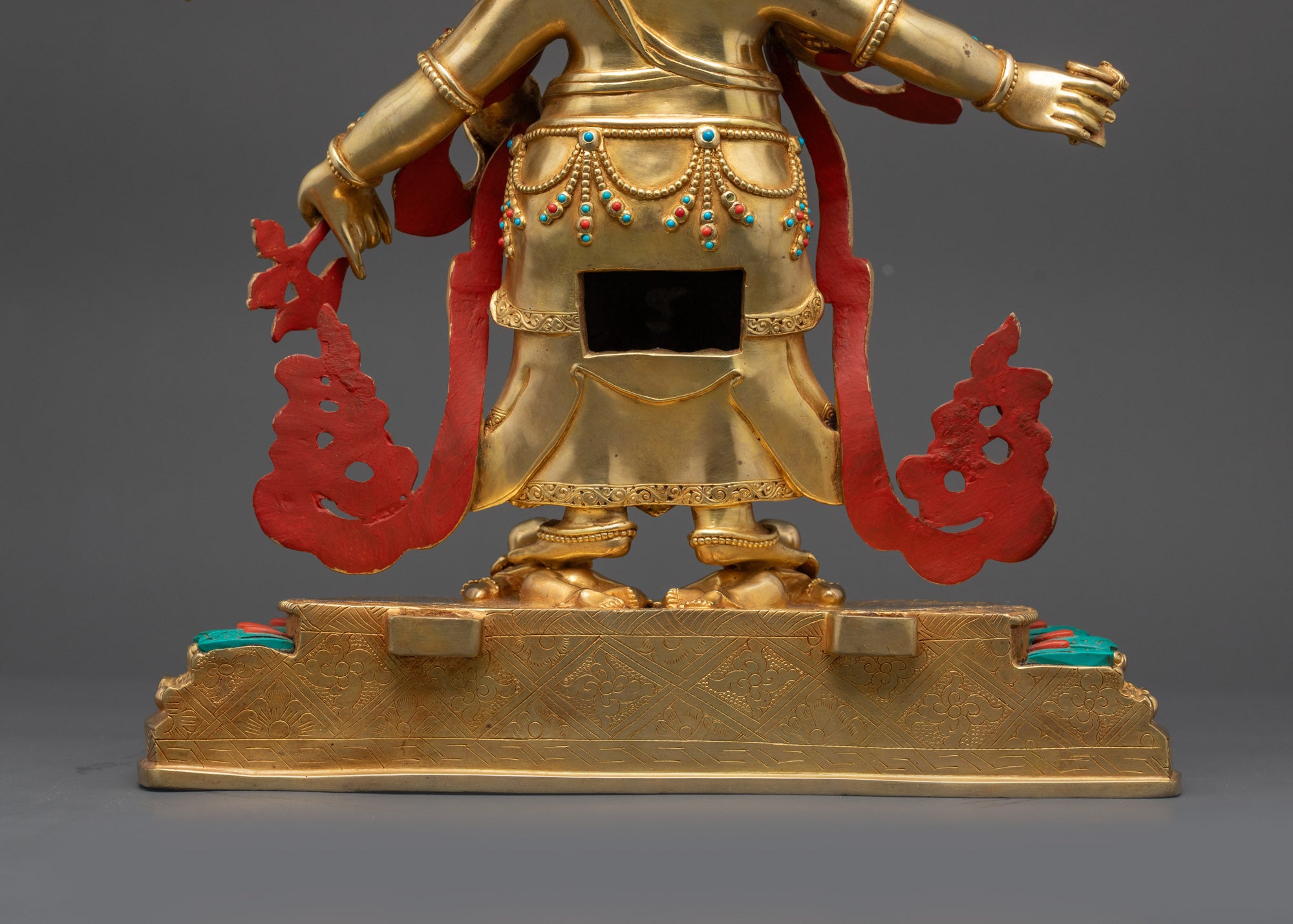 Wrathful White Six-Armed Mahakala Sculpture | Buddhist Guardian Statue